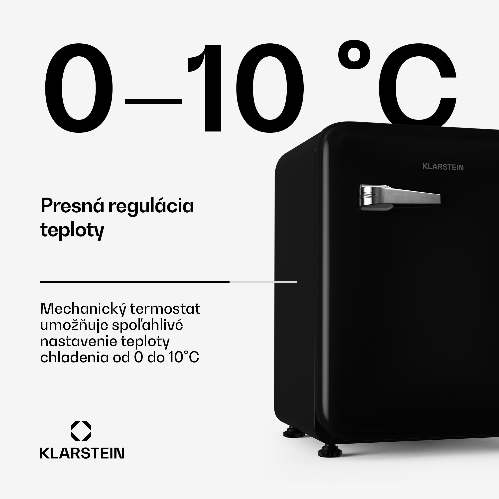 Klarstein Audrey Evo mini chladnička, 68 l, retro dizajn, tichá, kompaktná, 3 farby – Obrázok 3