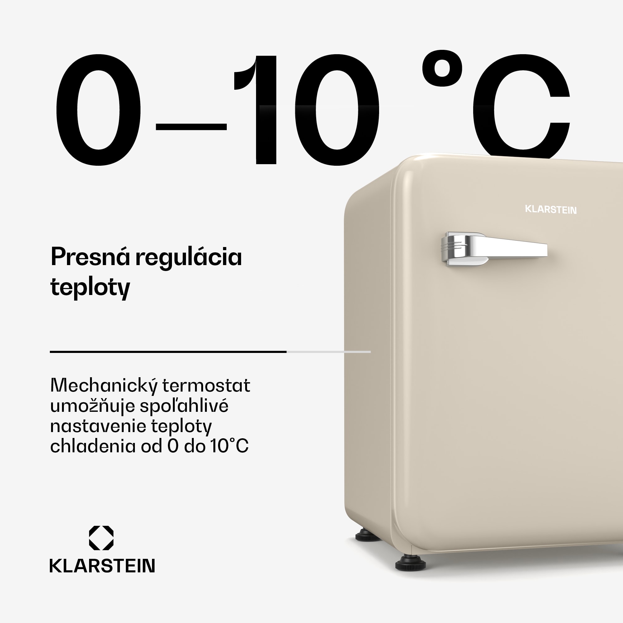 Klarstein Audrey Evo mini chladnička, 68 l, retro dizajn, tichá, kompaktná, 3 farby – Obrázok 3