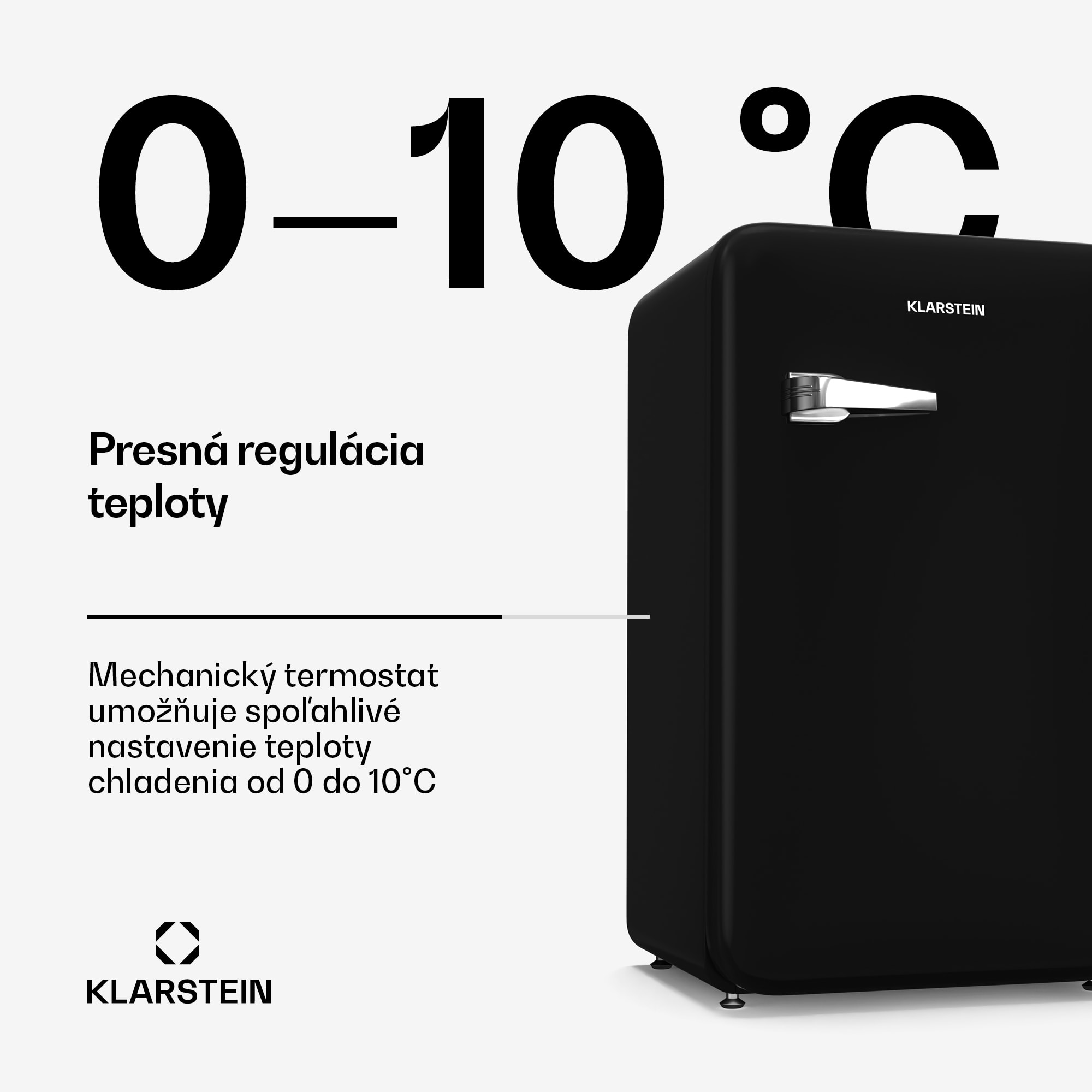 Klarstein Audrey Evo mini chladnička, 90 l, retro dizajn, tichá, kompaktná, 3 farby – Obrázok 3