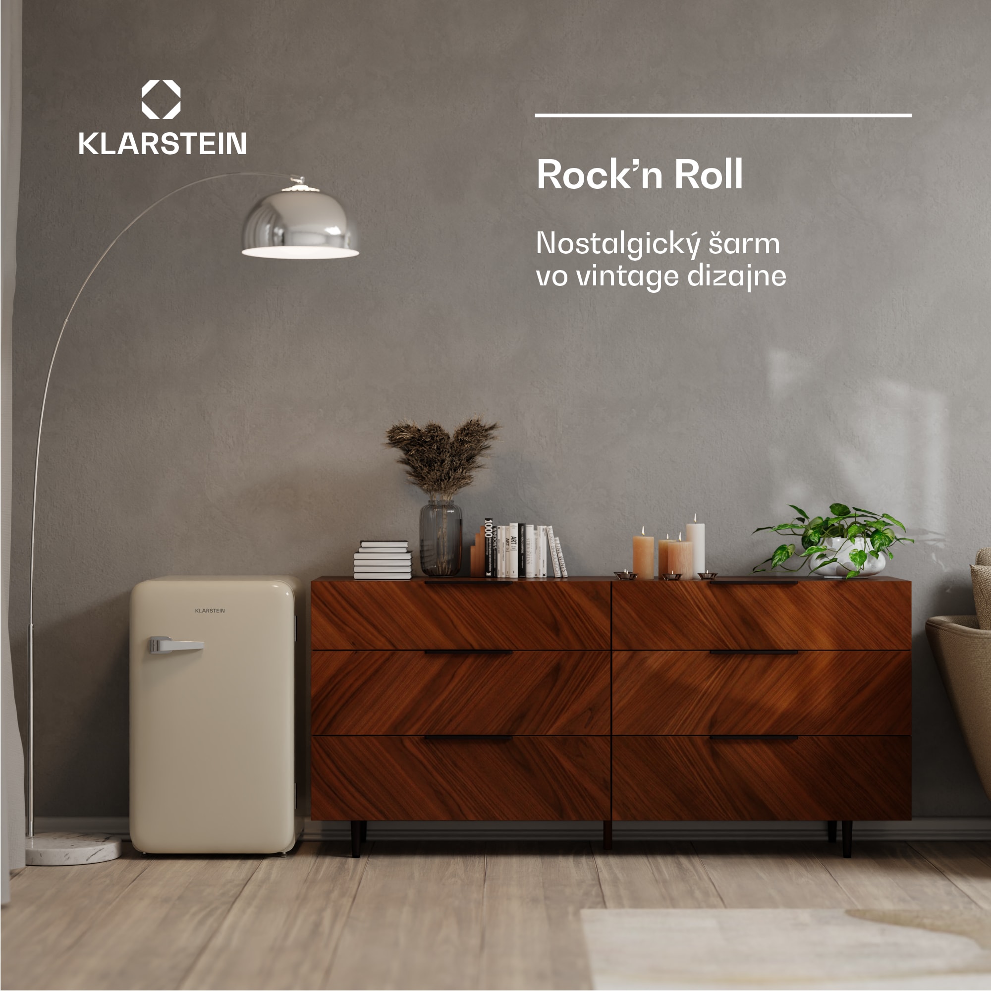 Klarstein Audrey Evo mini chladnička, 90 l, retro dizajn, tichá, kompaktná, 3 farby – Obrázok 2