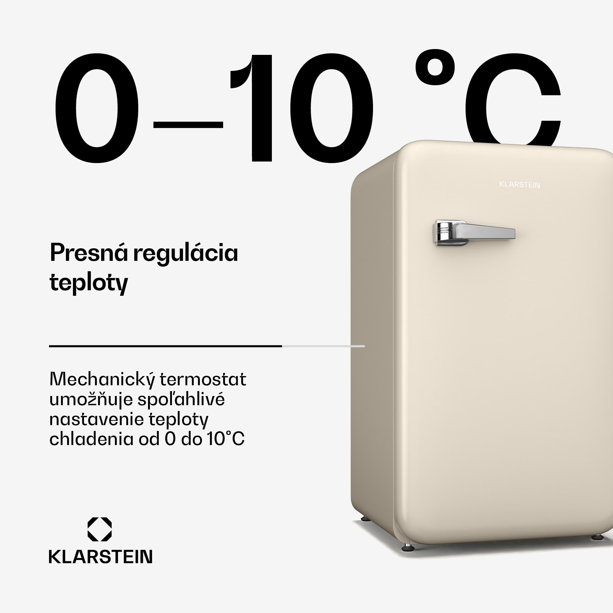Klarstein Audrey Evo chladnička, 112 l, retro dizajn, tichá, kompaktná, 3 farby – Obrázok 3