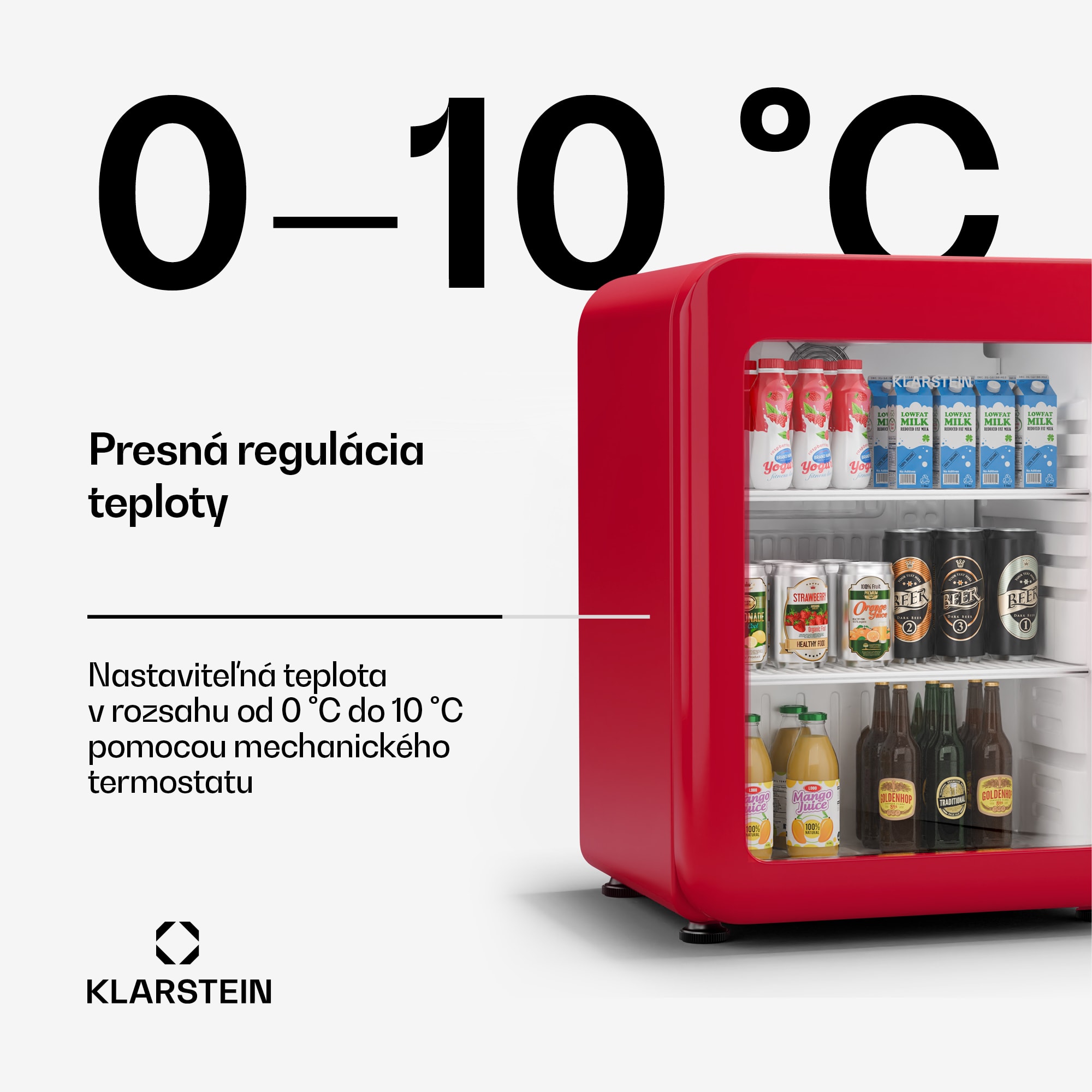 Klarstein Audrey Evo chladnička na nápoje, Retro dizajn, sklenené dvere, 65 L, EEK C – Obrázok 3