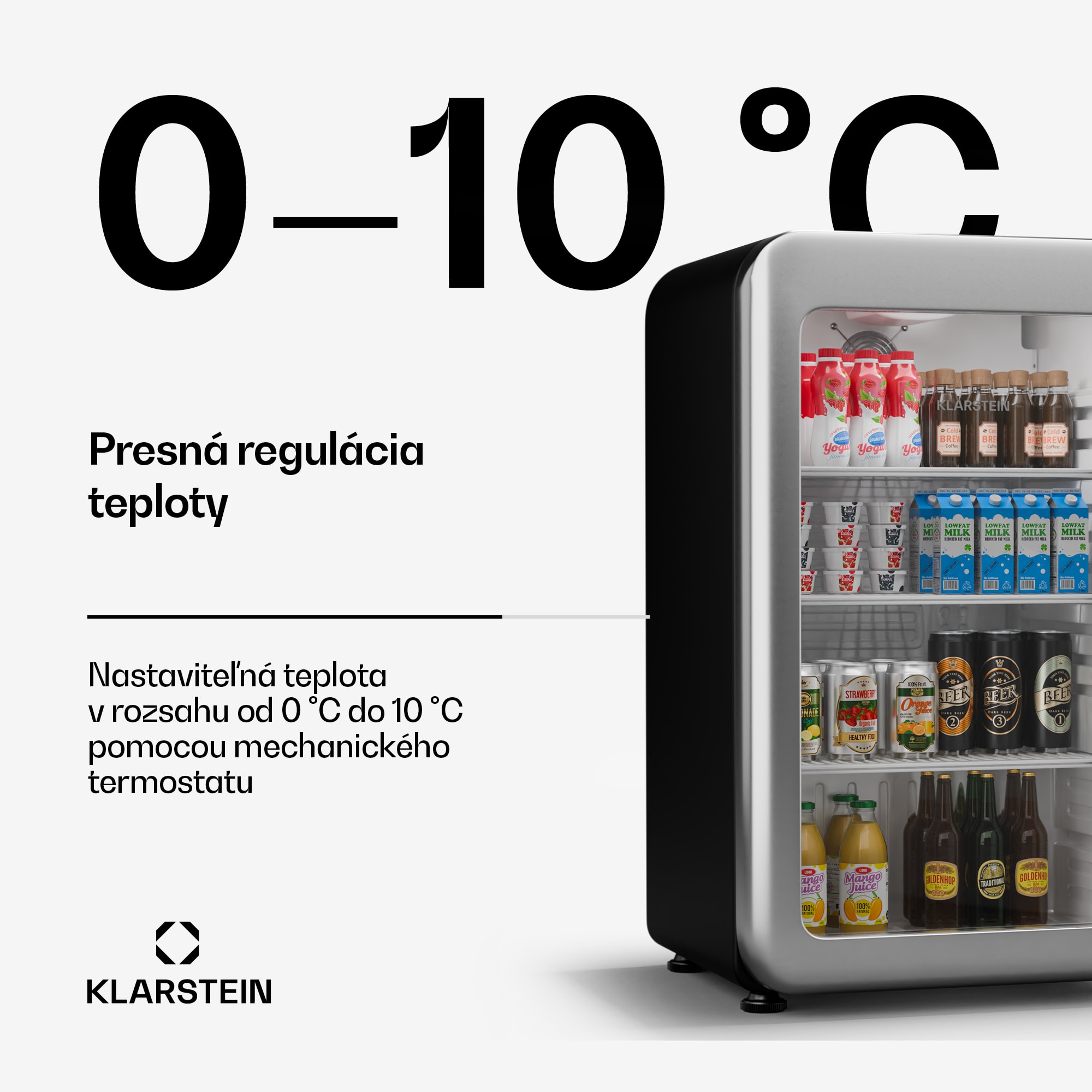 Klarstein Audrey Evo chladnička na nápoje, Retro dizajn, sklenené dvere, 95 L, EEK C – Obrázok 3
