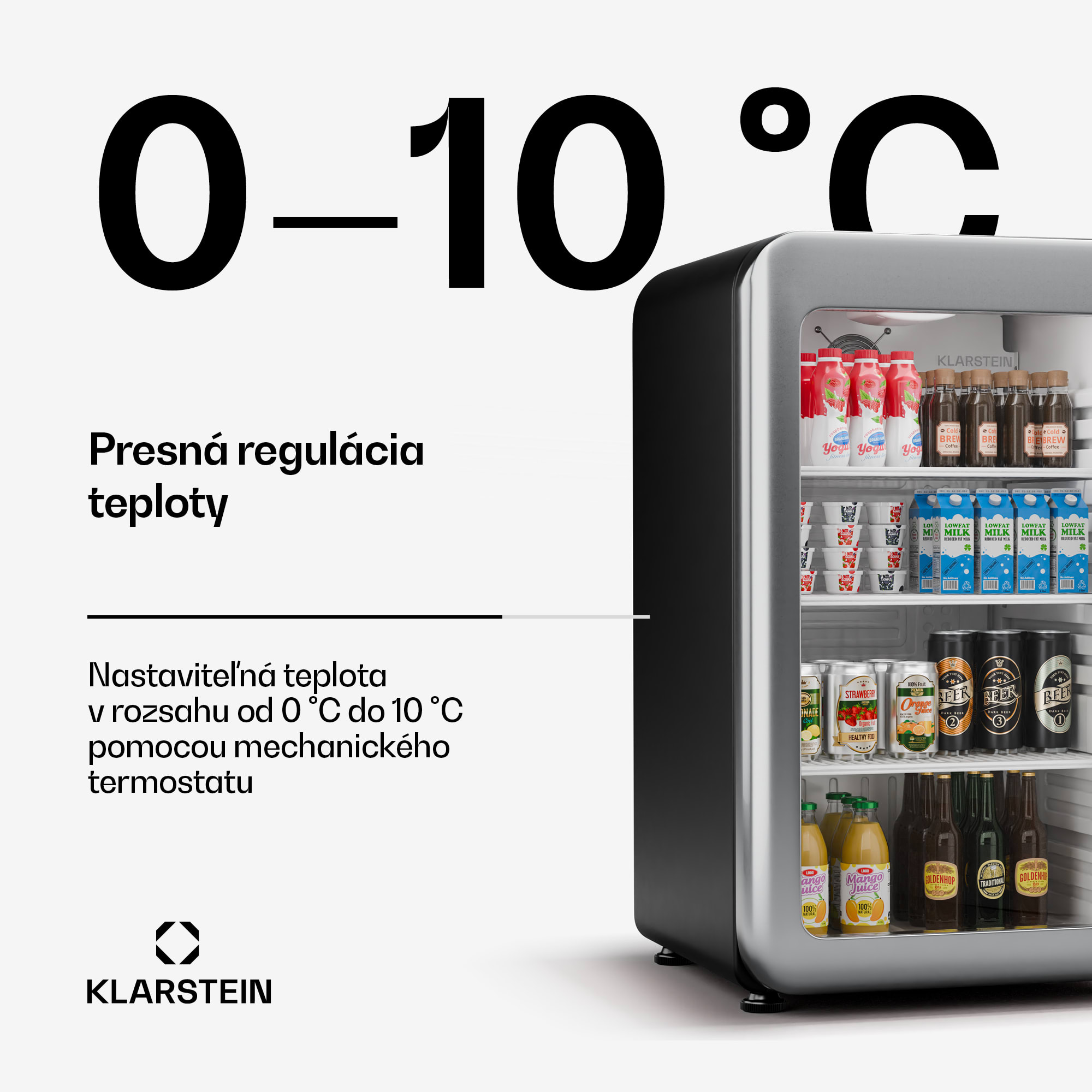 Klarstein Audrey Evo chladnička na nápoje, Retro dizajn, sklenené dvere, 115 L, EEK C – Obrázok 3