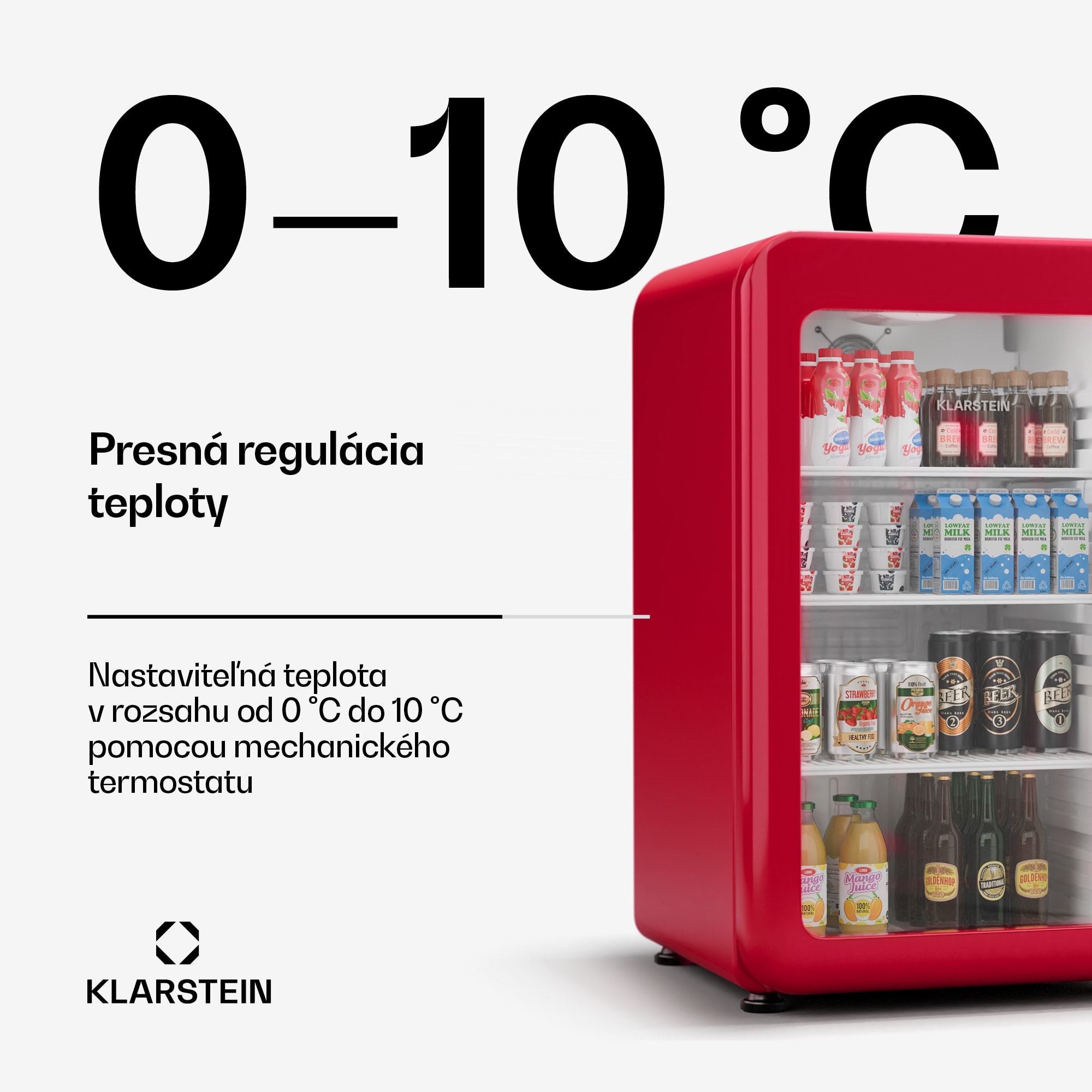 Klarstein Audrey Evo chladnička na nápoje, Retro dizajn, sklenené dvere, 115 L, EEK C – Obrázok 3