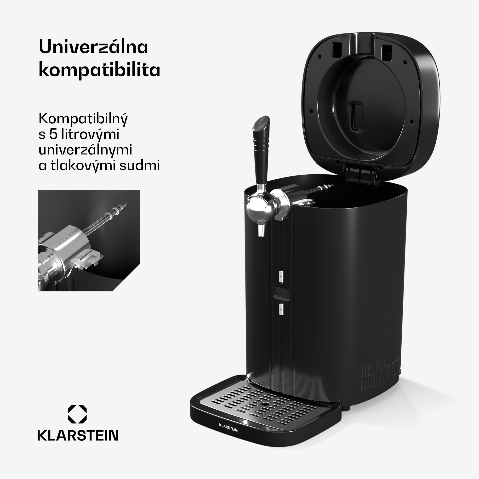 Klarstein FrostBrew pivný výčap, Tlakový systém CO2, Termo chladenie, 3-12 °C, LED displej teploty – Obrázok 3