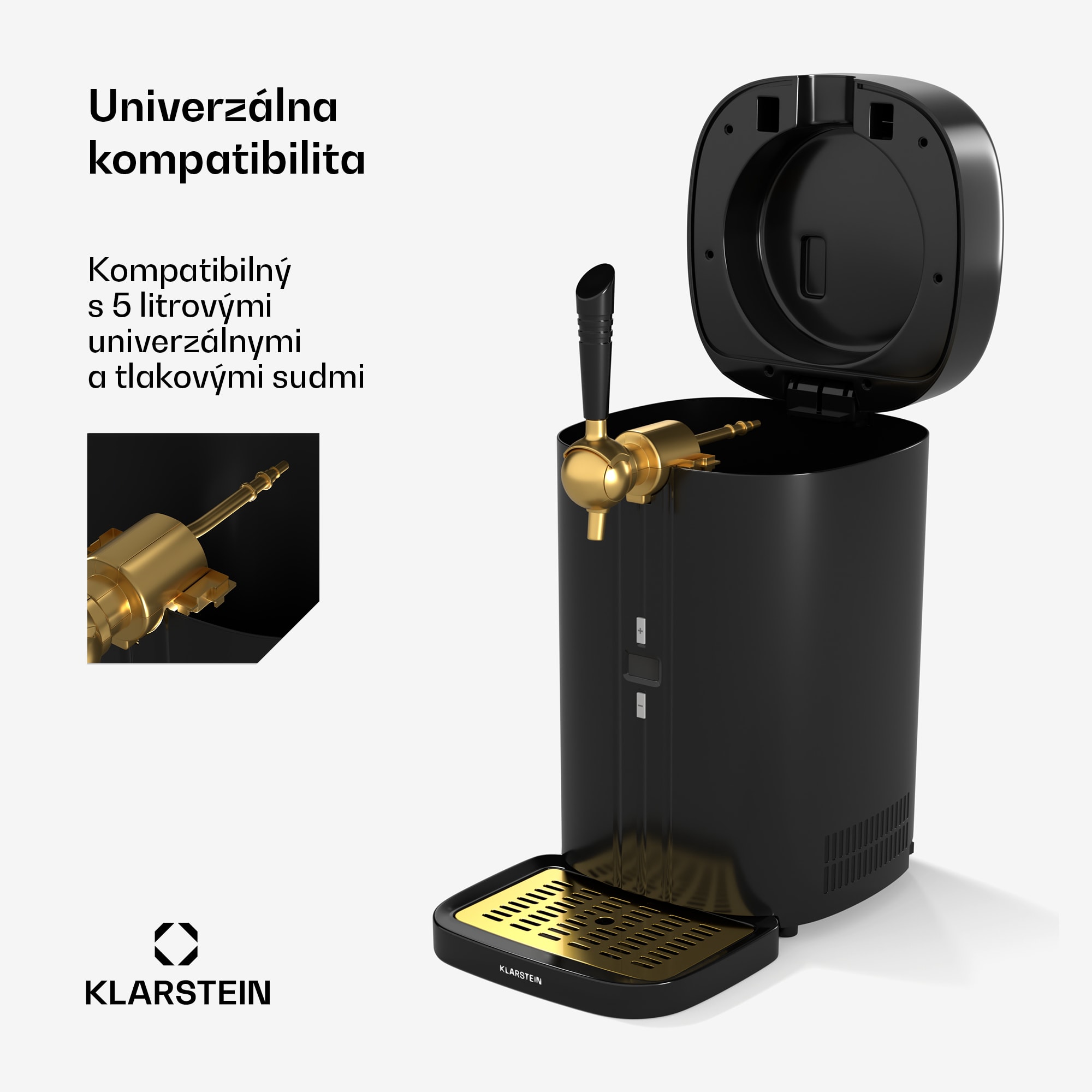 Klarstein FrostBrew pivný výčap, Tlakový systém CO2, Termo chladenie, 3-12 °C, LED displej teploty – Obrázok 3