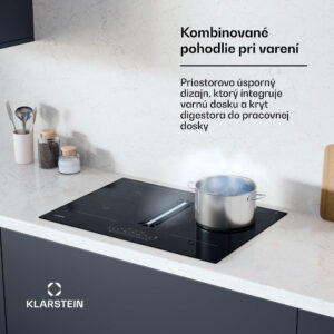 Klarstein AirJet 72 Down Air System, indukčný sporák + DownAir-digestor, 10 000 W, 446 m³/h, Boost