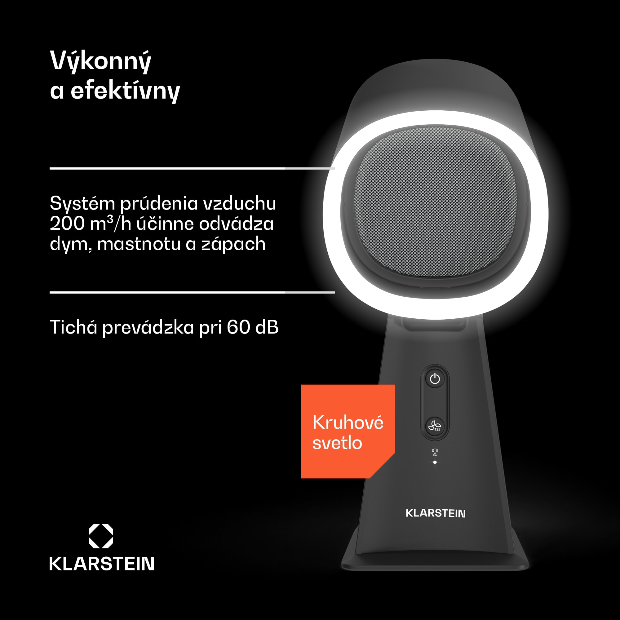 Klarstein WanderVent digestor, 200 m³/h, Kompaktný dizajn – Obrázok 2