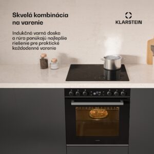 Klarstein ControlSync súprava rúry a indukčnej varnej dosky, 9 funkcií, 4 varné zóny, objem 73 l