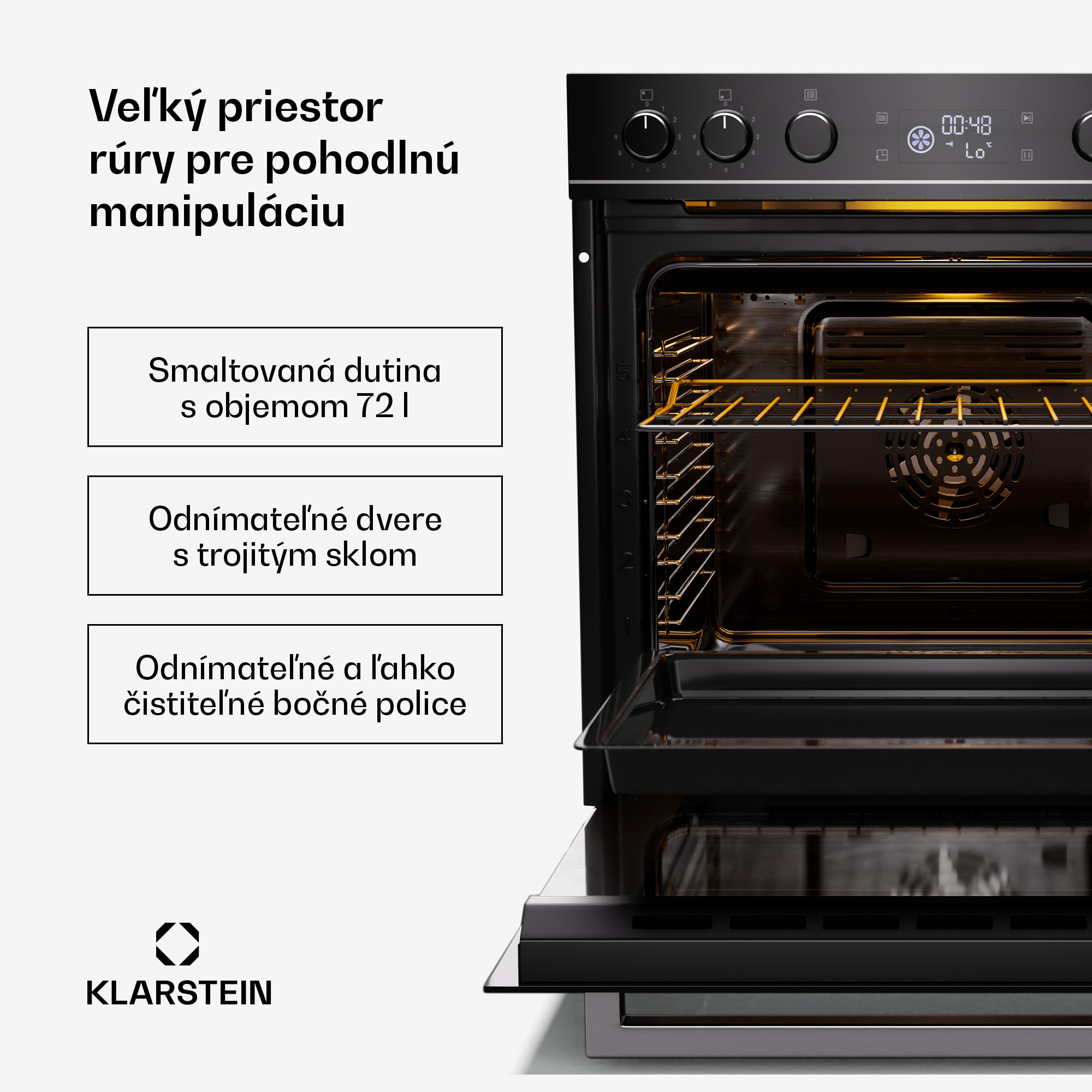 Klarstein ControlSync súprava rúry a indukčnej varnej dosky, 9 funkcií, 4 varné zóny, objem 73 l – Obrázok 2