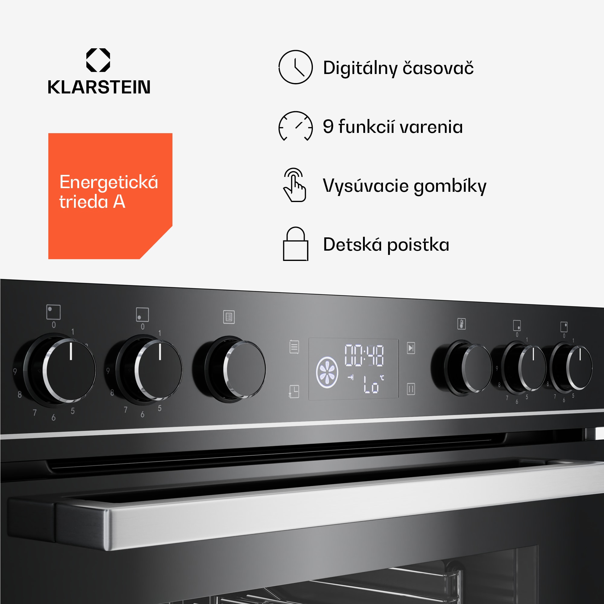 Klarstein ControlSync súprava rúry a indukčnej varnej dosky, 9 funkcií, 4 varné zóny, objem 73 l – Obrázok 4