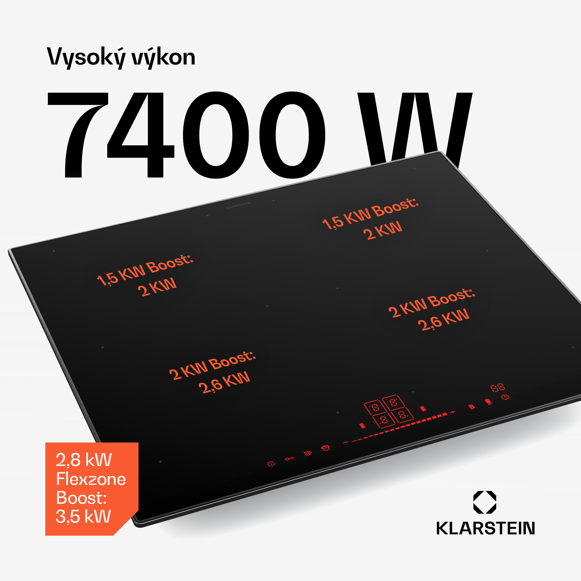 Klarstein NanoGlow indukčná varná doska, 4 varné platne, flexi zóny, booster, nanopovlak – Obrázok 2