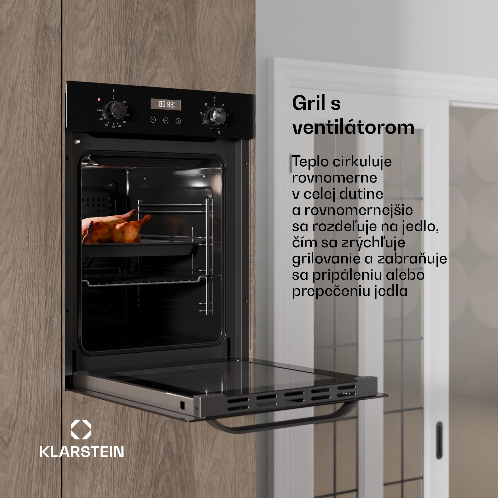 Klarstein SmartSlim rúra, Slim dizajn, 8 funkcií, objem 49 l, jednoduché čistenie, EEK A – Obrázok 4