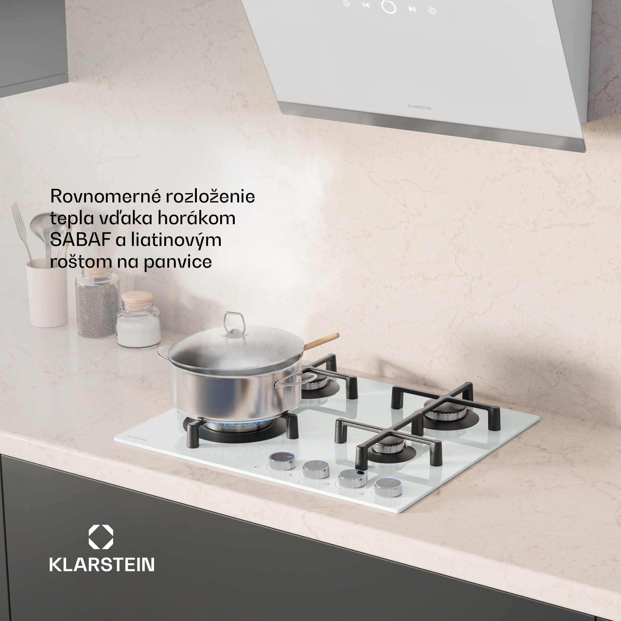 Klarstein Illuminosa 4 plynová varná doska 4 horáky Sabaf, sklokeramika – Obrázok 3
