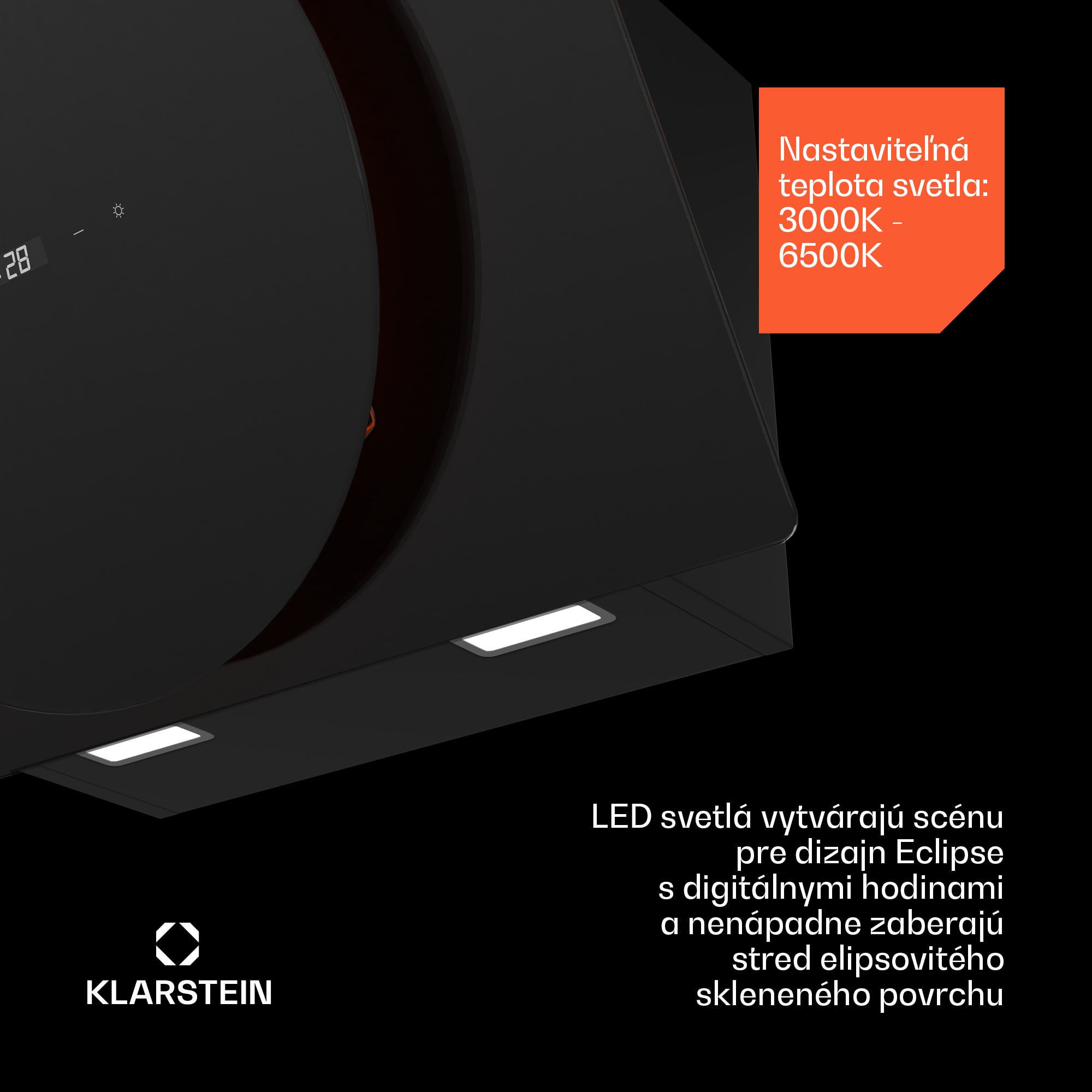 Klarstein Total Eclipse digestor | LED osvetlenie | dotykové ovládanie | 594,2 m³/h | odťah/recirkulácia – Obrázok 4