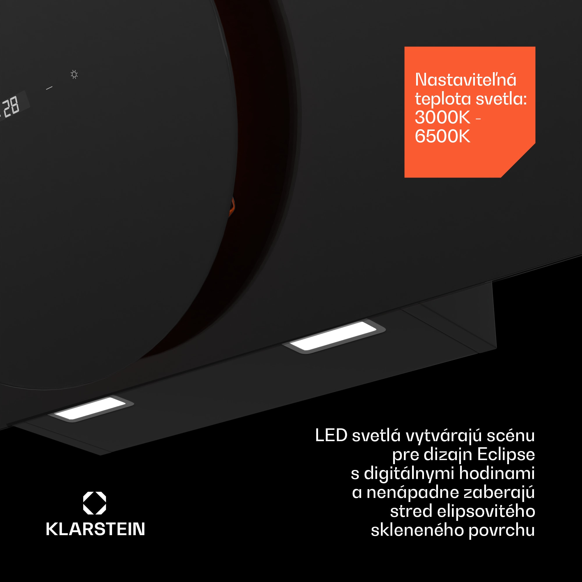 Klarstein Total Eclipse digestor | LED osvetlenie | dotykové ovládanie | 594,2 m³/h | odťah/recirkulácia – Obrázok 4