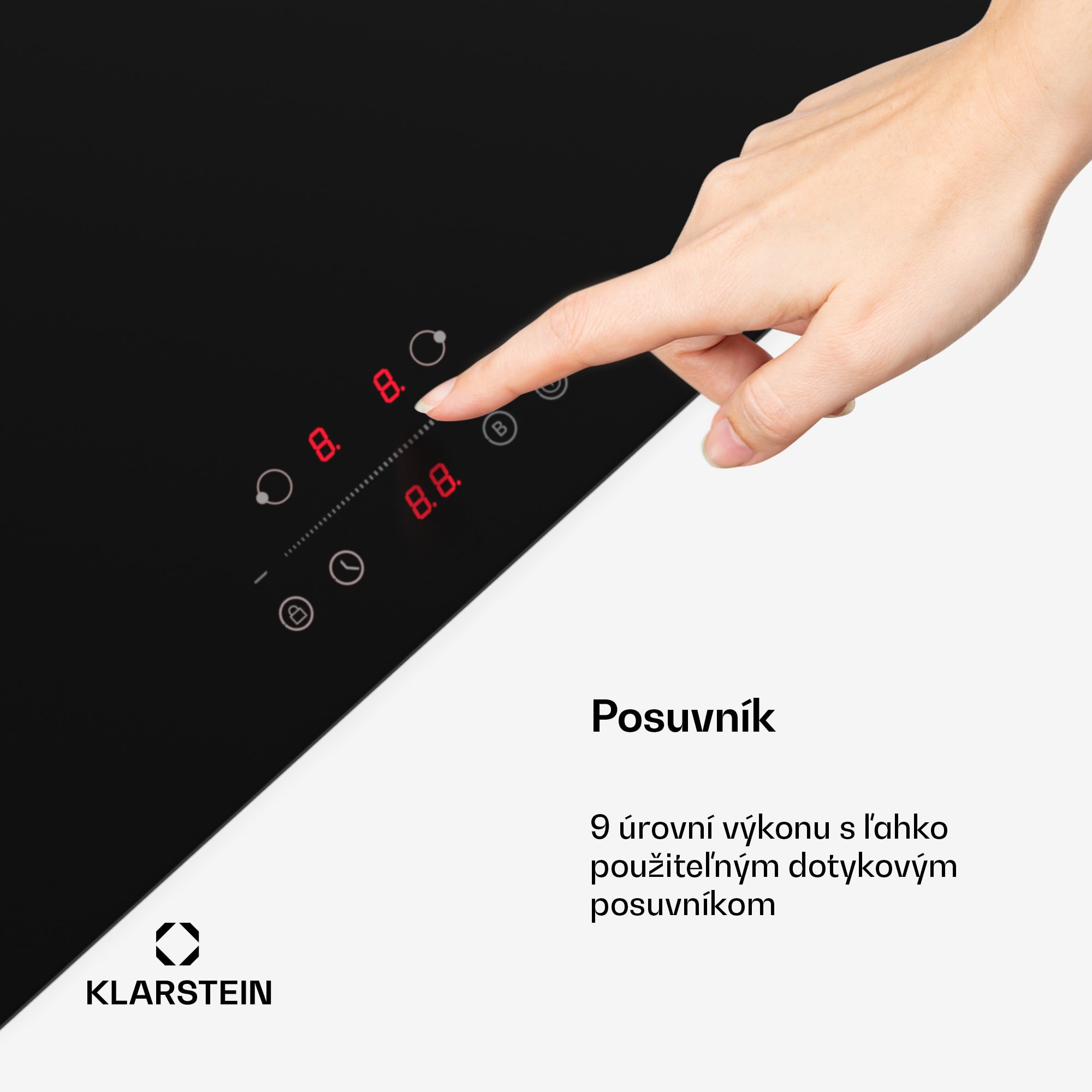 Klarstein CeramEase Slim VTC varná doska, sklokeramika, 2 varné platne, 4 kW, dotyková, časovač – Obrázok 3