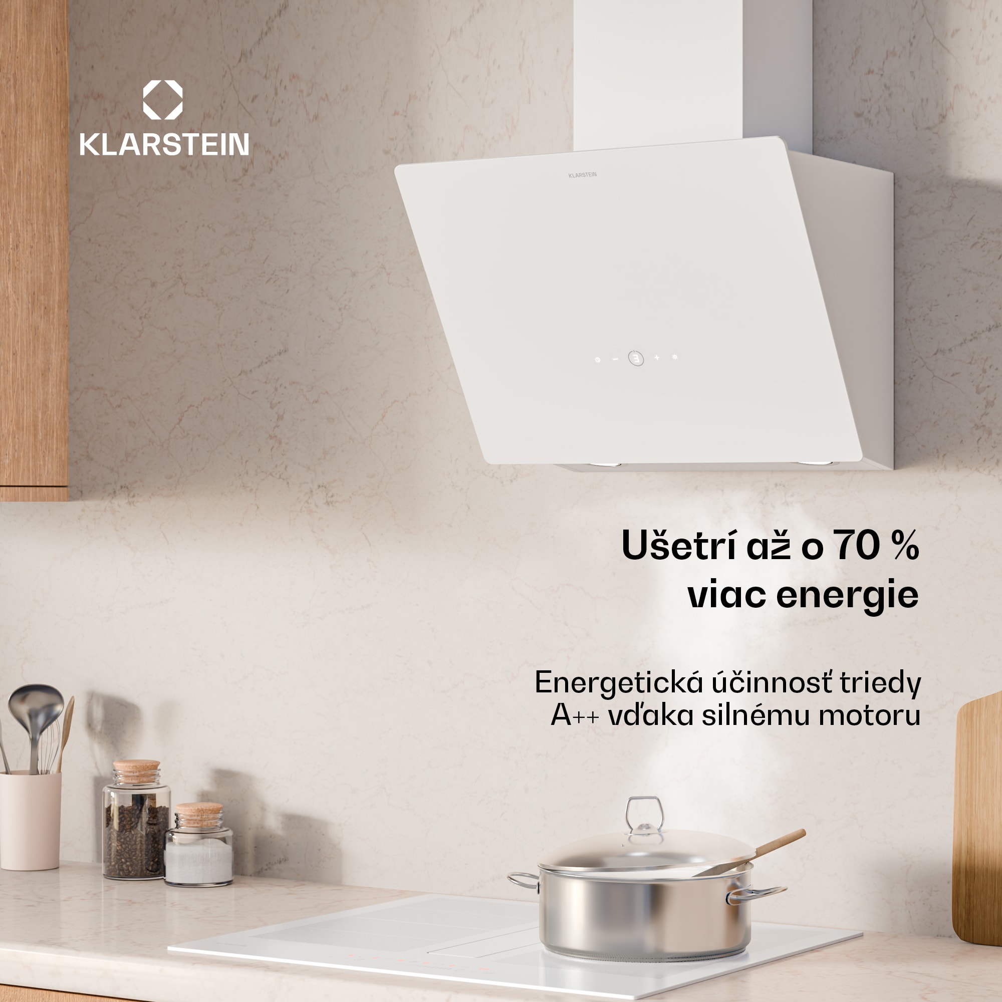 Klarstein MaxAir digestor, Kompaktný a výkonný, Energetická účinnosť A++, Duálne vetranie – Obrázok 2