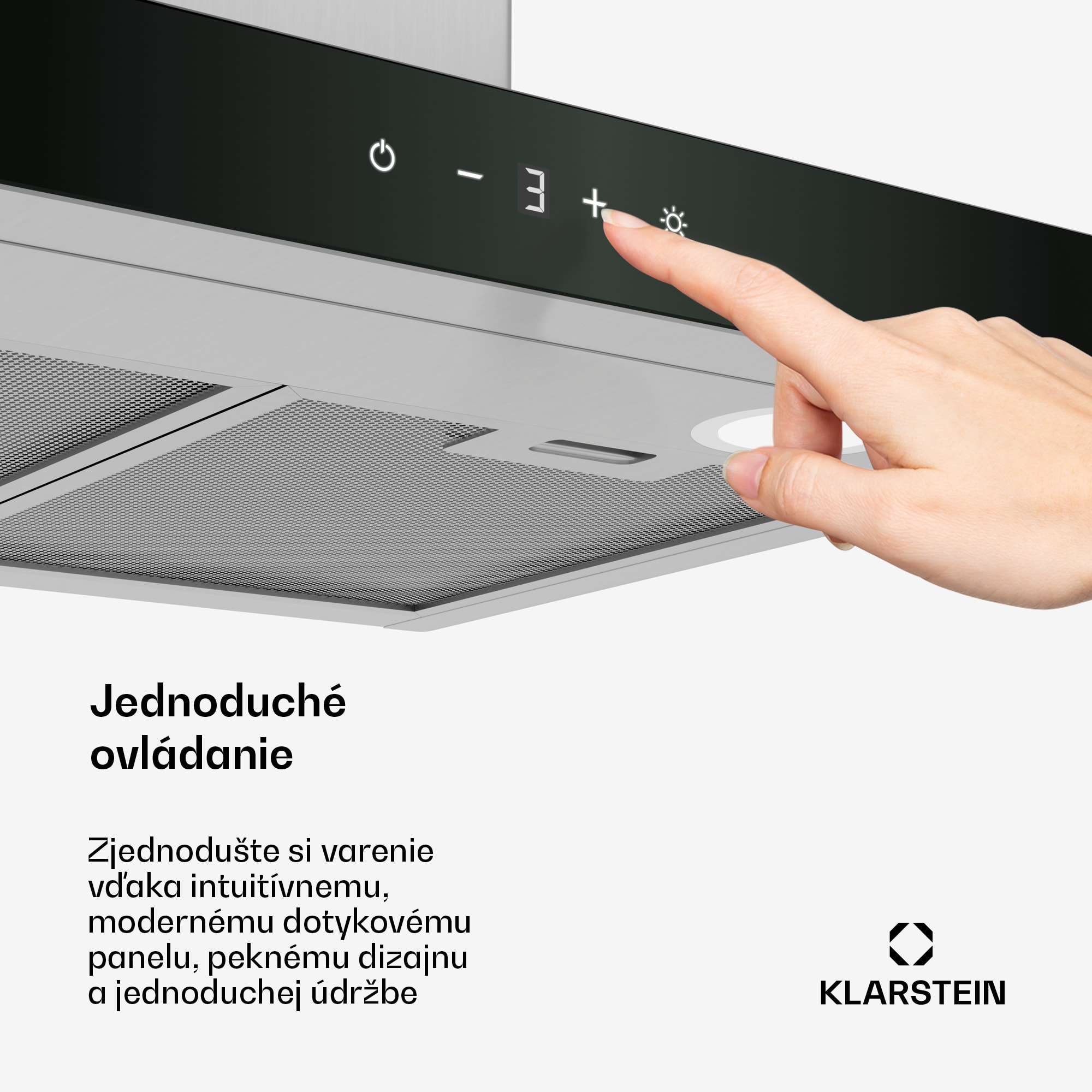 Klarstein CurveVent digestor, 700 m³/h, Dotykový, LED, 110 W, EEK A+ – Obrázok 4