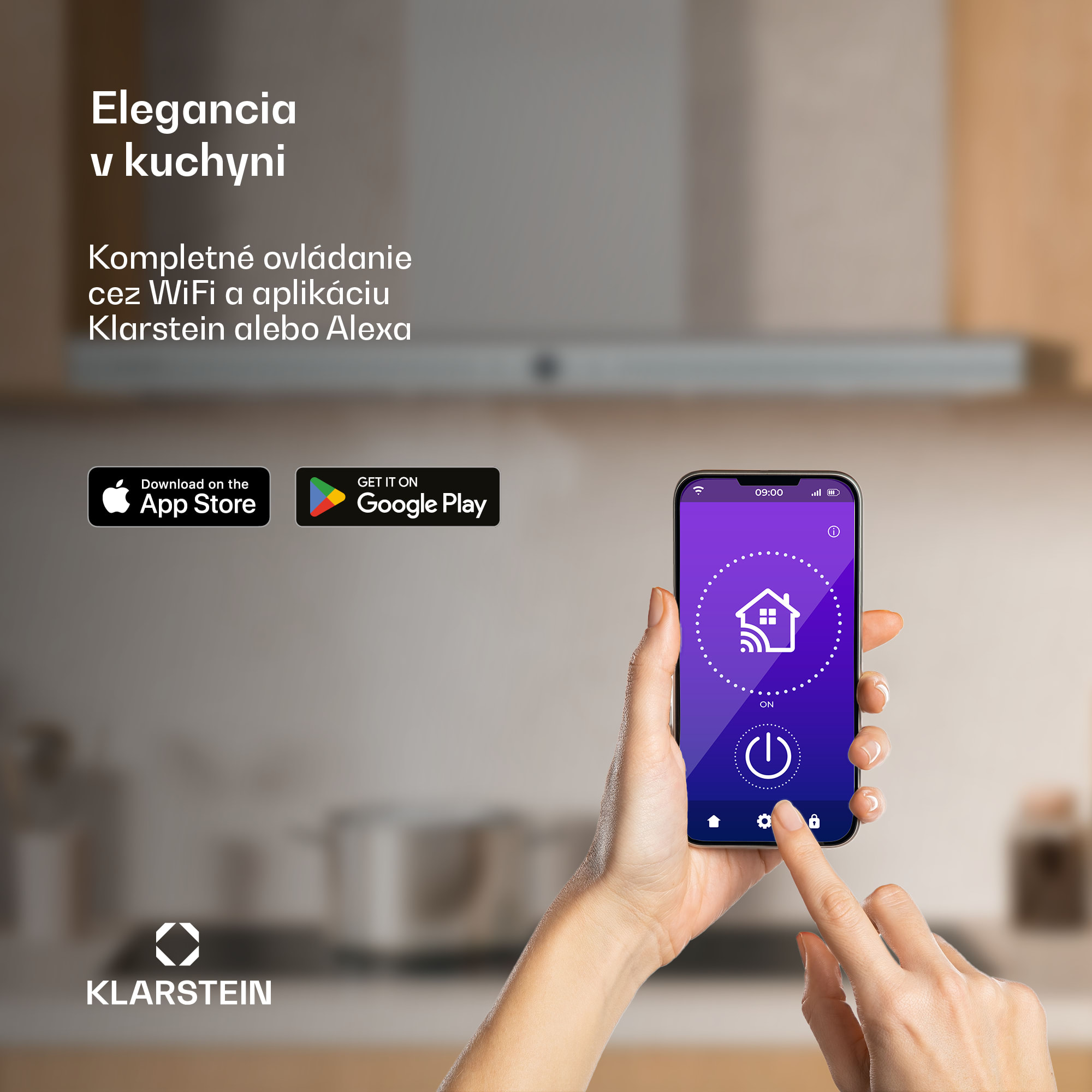 Klarstein Auriana digestor, Ambient Light, 697 m³/h, WiFi, Touch, LED – Obrázok 4