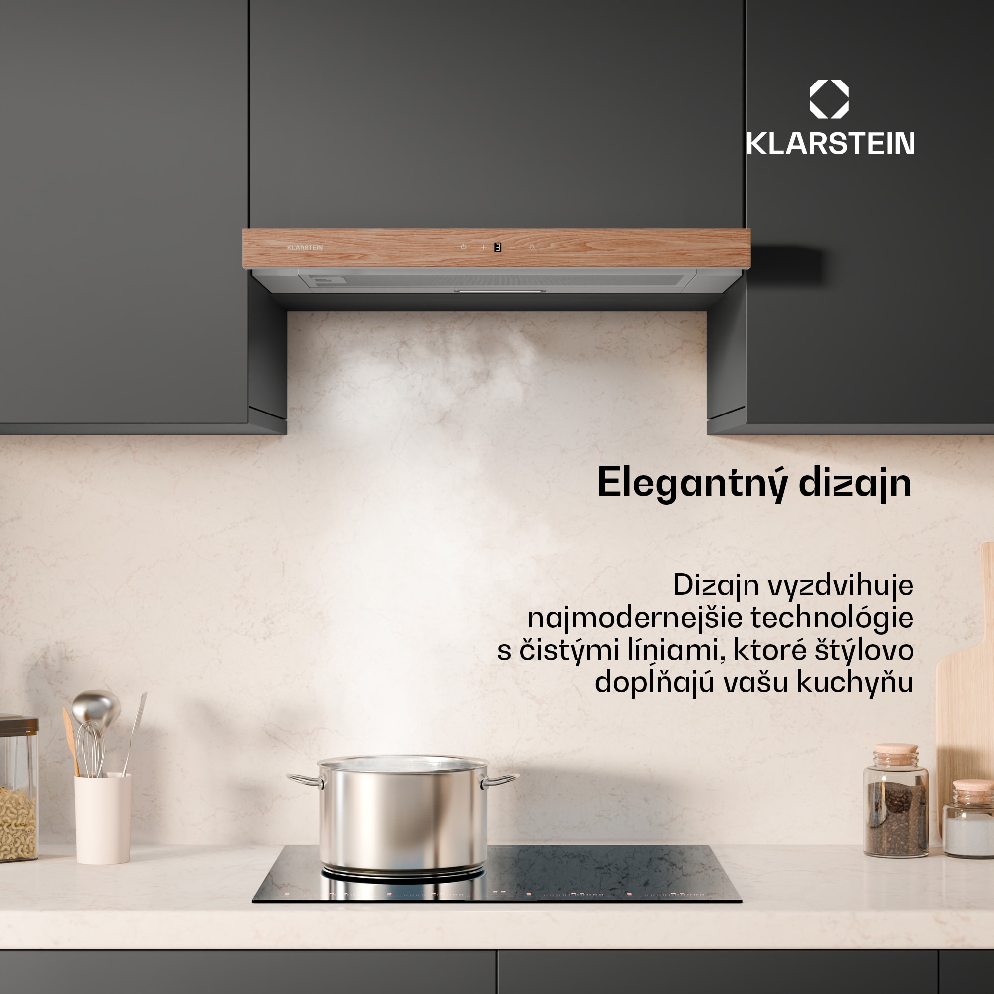 Klarstein ZenFusion digestor, prietok vzduchu 323 m³/h, EEK A, odsávanie/recirkulácia, 3 úrovne, tichý