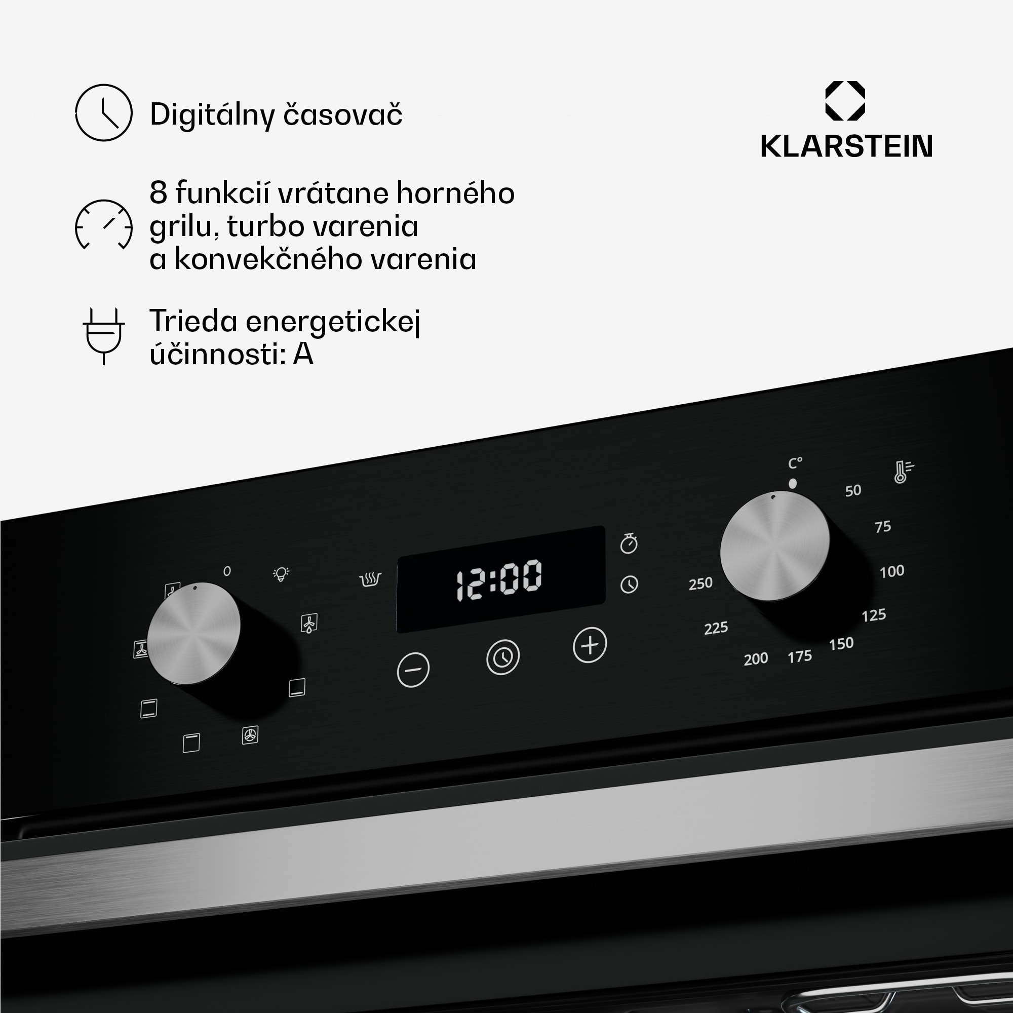 Klarstein SpaceSmart vstavaná rúra | Kompaktná | 45 cm | 41 litrov | 8 funkcií – Obrázok 3