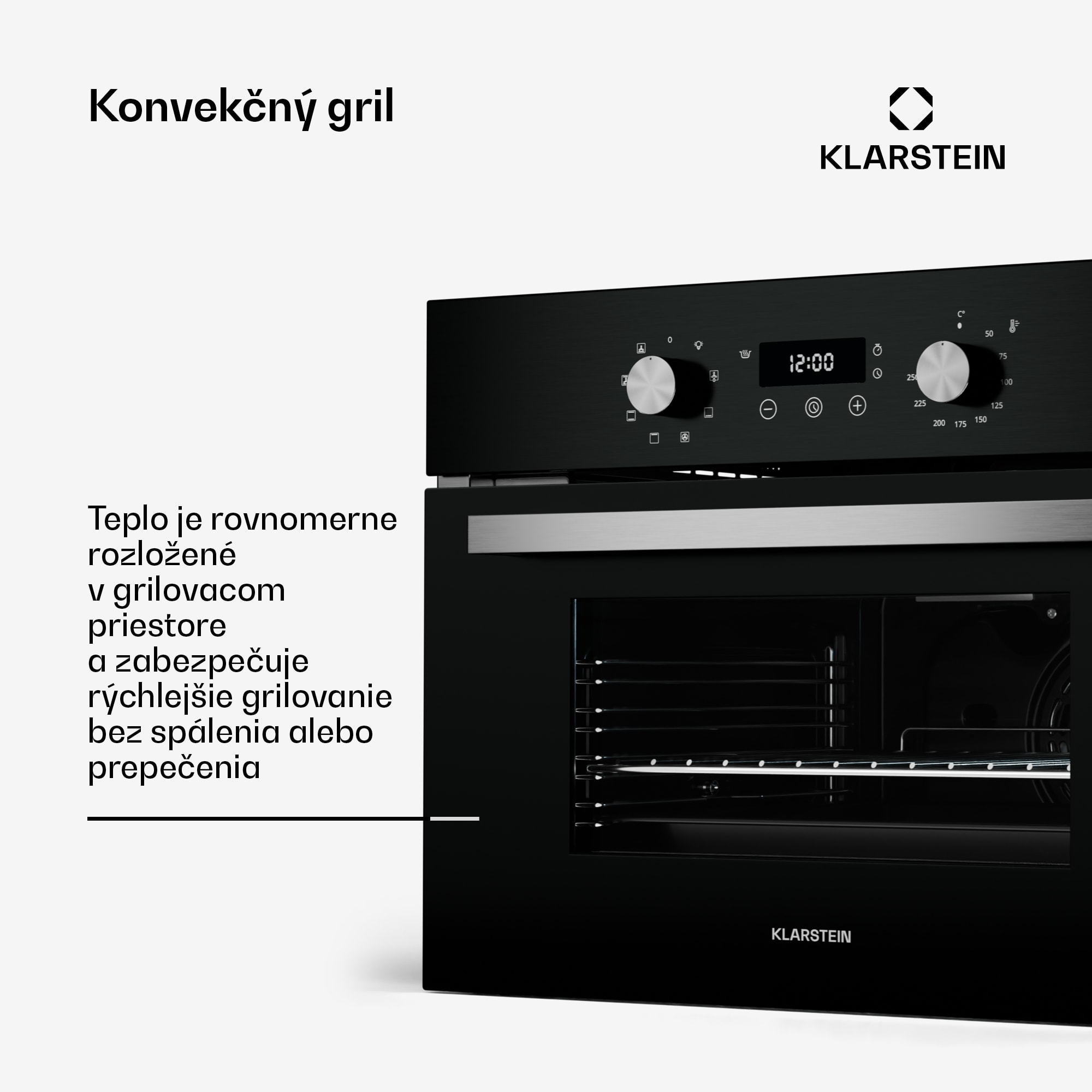 Klarstein SpaceSmart vstavaná rúra | Kompaktná | 45 cm | 41 litrov | 8 funkcií – Obrázok 4