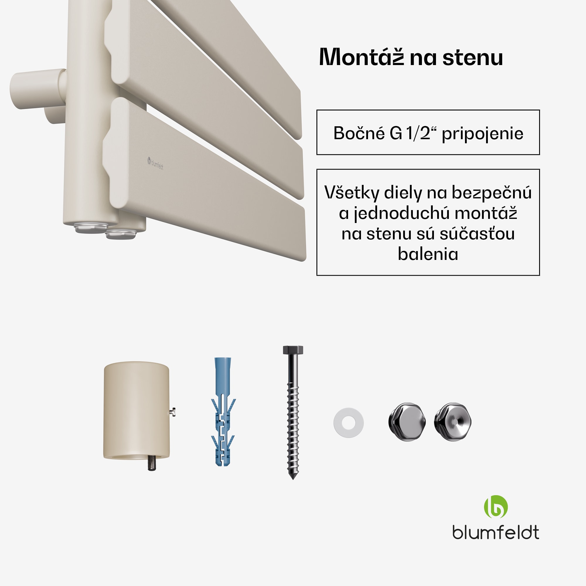 Blumfeldt Fairmont radiátor | 60 x 160 cm | nástenná montáž | moderný dizajn | prevádzka na teplú vodu – Obrázok 4