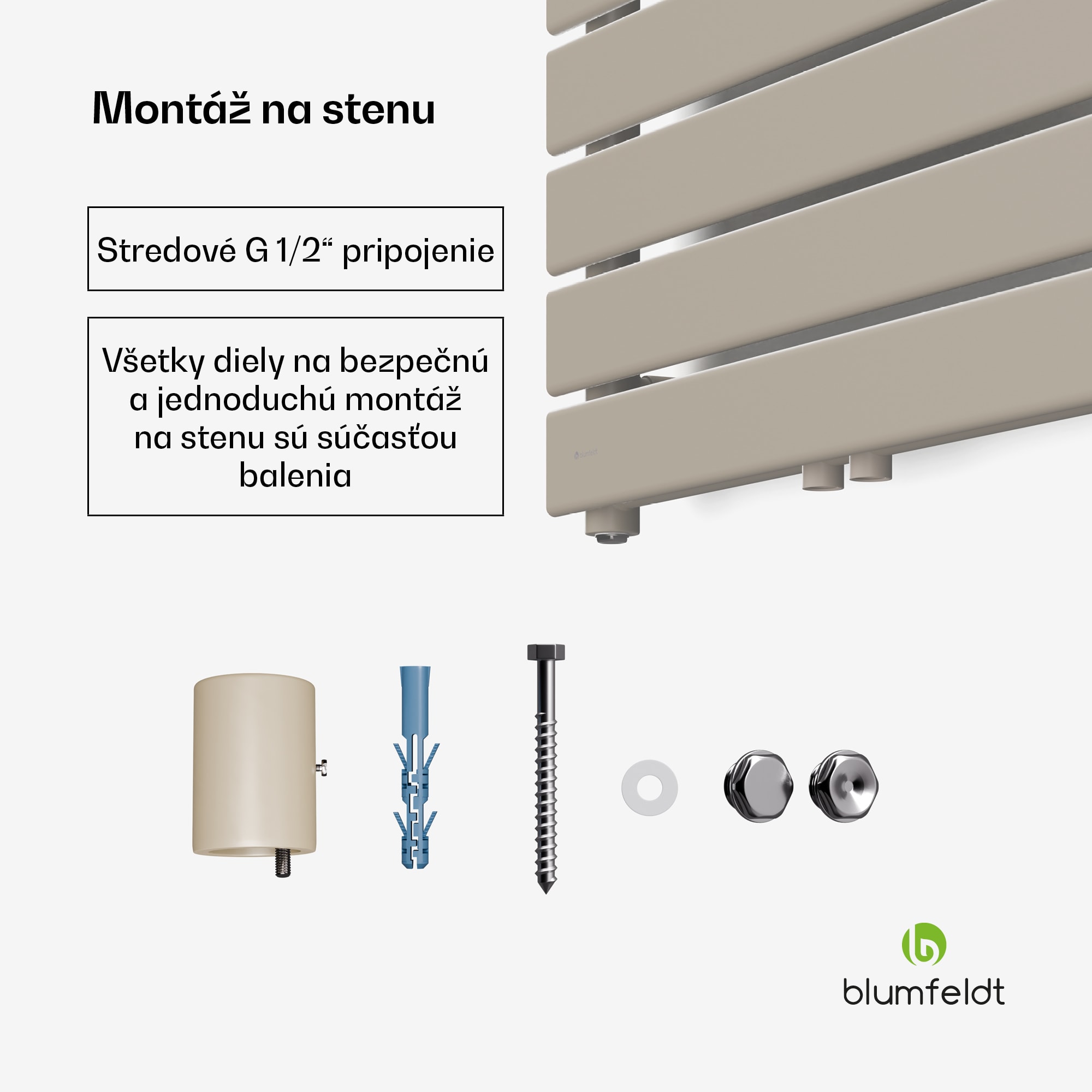 Blumfeldt Fairmont radiátor | 60 x 180 cm | nástenná montáž | moderný dizajn | prevádzka na teplú vodu – Obrázok 4
