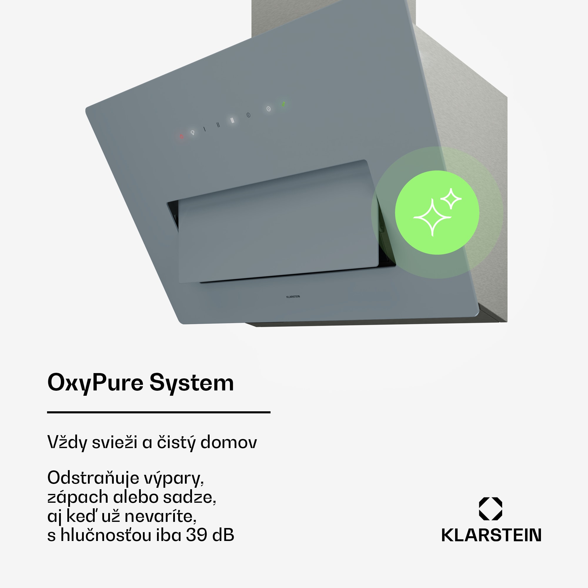 Klarstein SleekAir digestor | A+++ | 717 m³/h | dotykový ovládací panel | LED | 60 cm – Obrázok 2