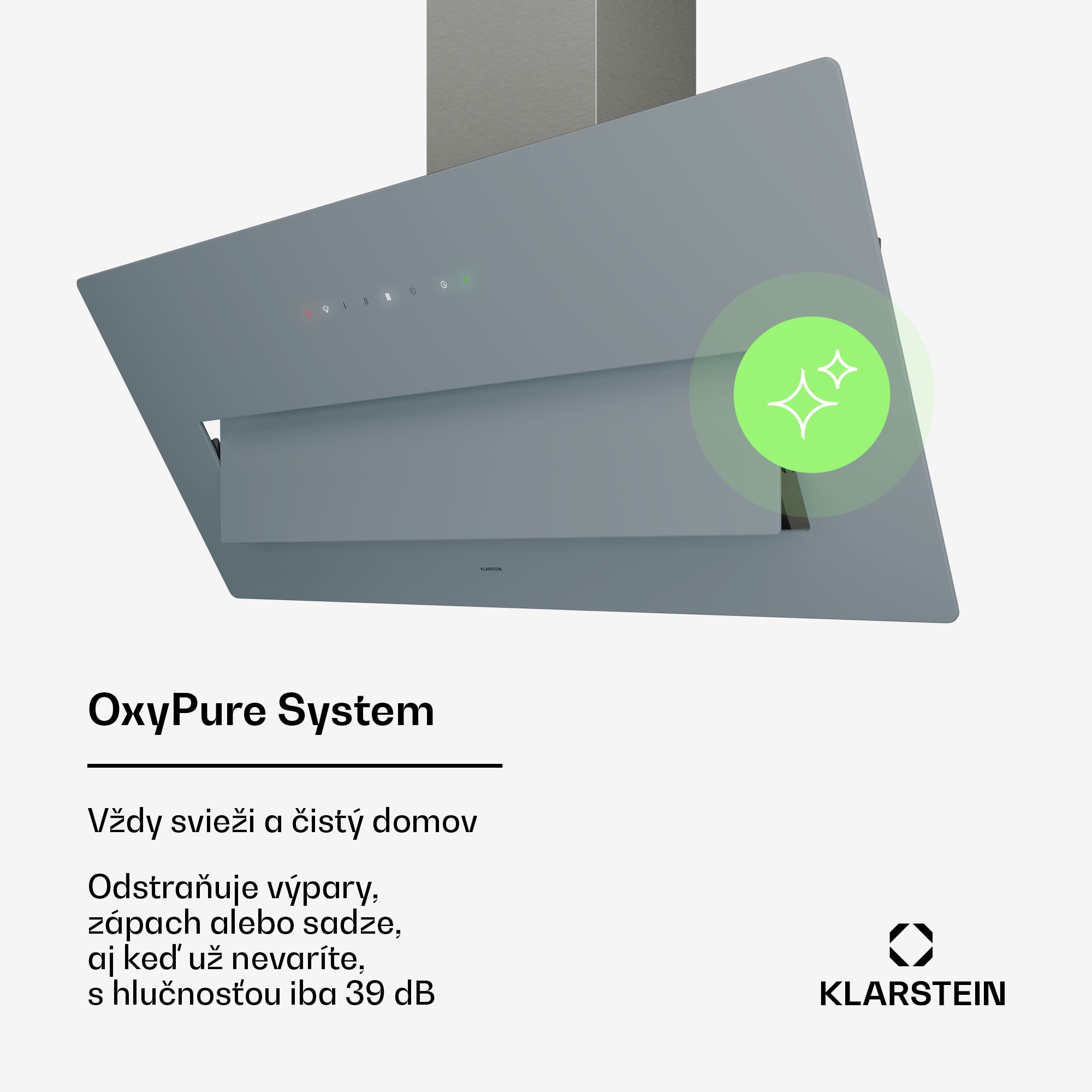 Klarstein SleekAir odsávač pár, A+++, 717 m³/h, dotykový, 90 cm – Obrázok 2