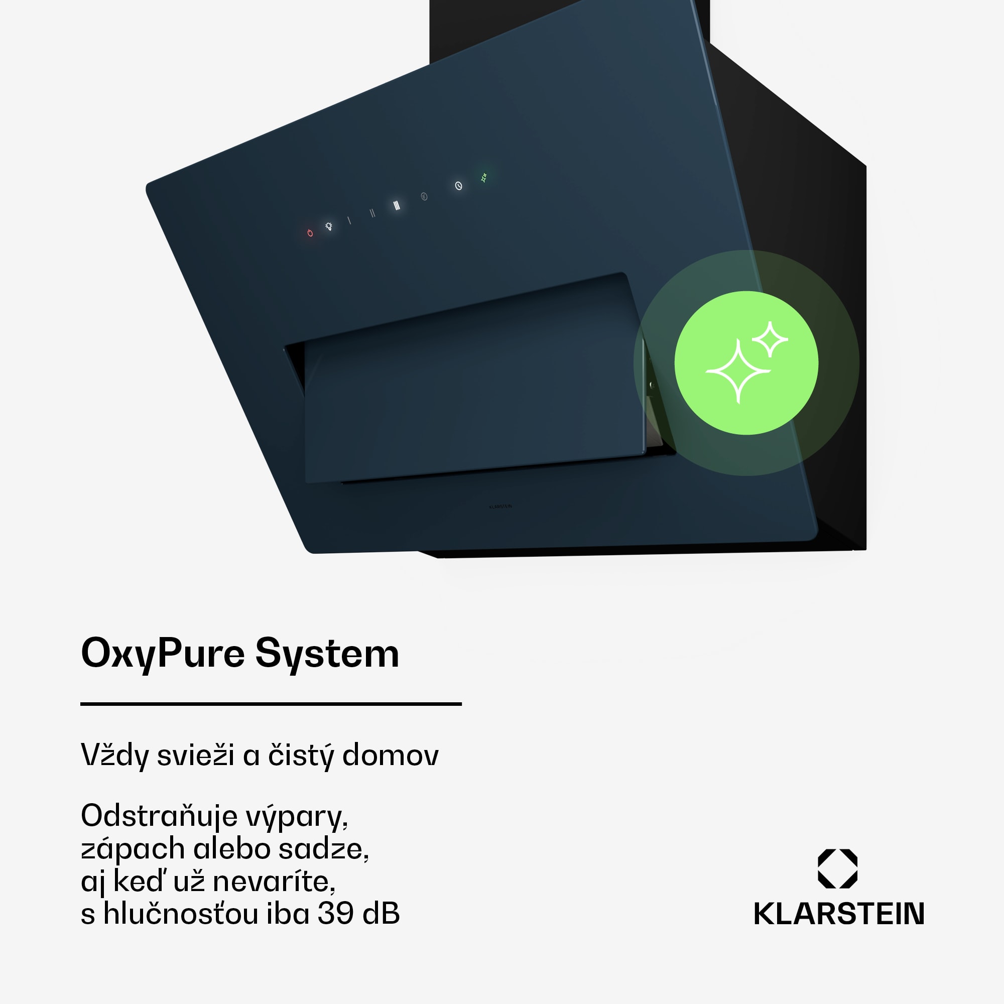Klarstein SleekAir digestor | A+++ | 717 m³/h | dotykový ovládací panel | LED | 60 cm – Obrázok 2