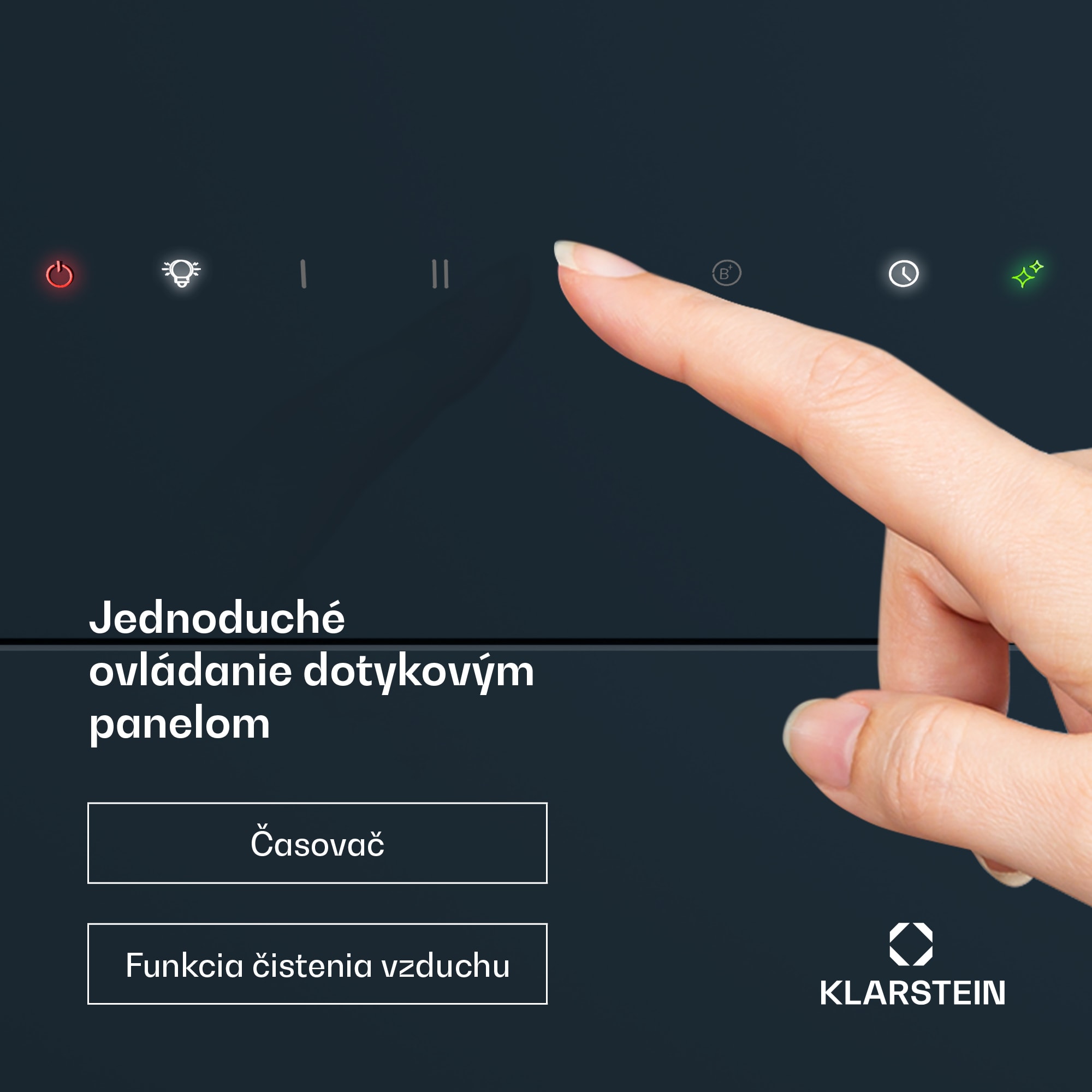 Klarstein SleekAir odsávač pár, A+++, 717 m³/h, dotykový, 90 cm – Obrázok 4