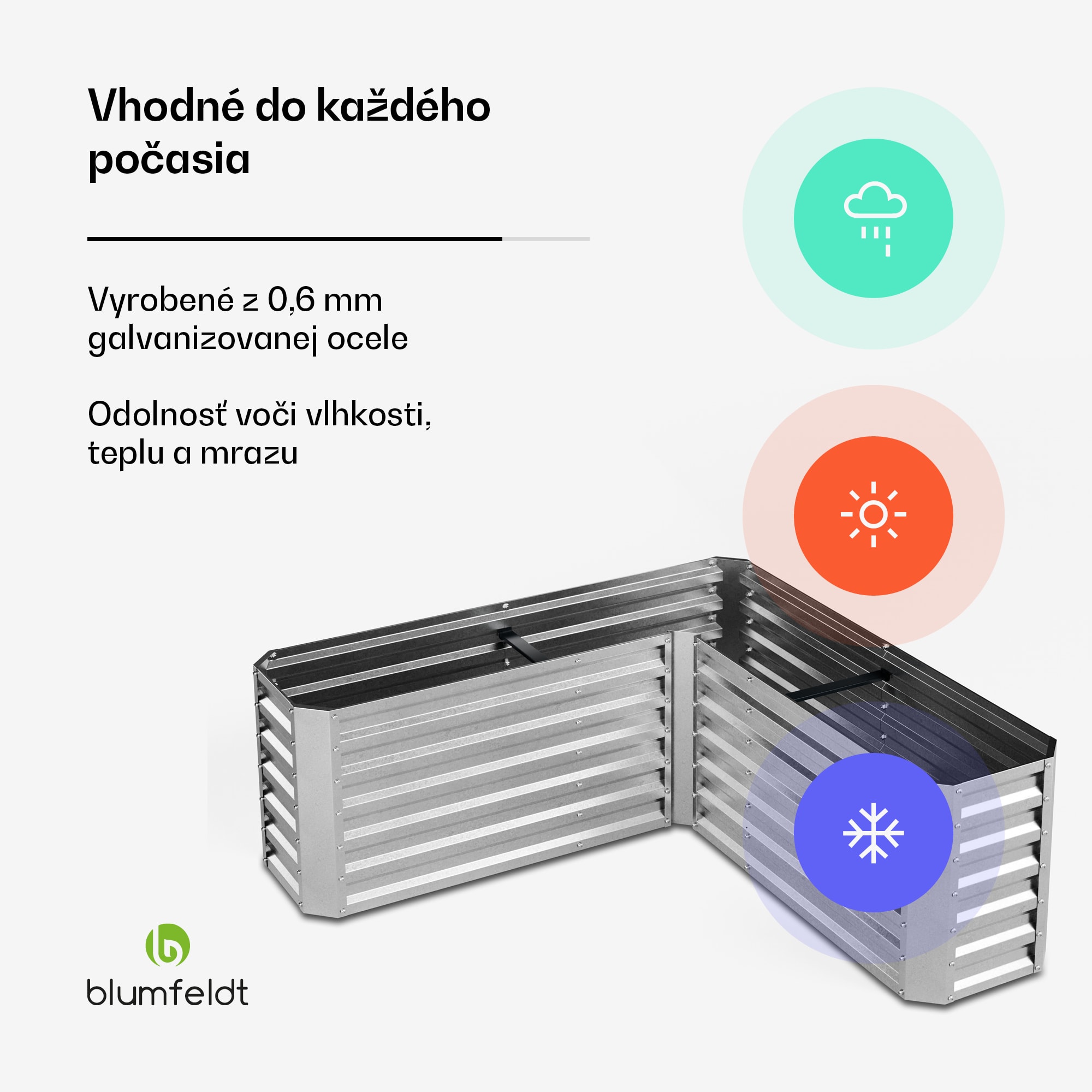 Blumfeldt High Grow vyvýšený záhon | L-tvar | odolný voči poveternostným vplyvom | nerezový | robustný | 742 L
