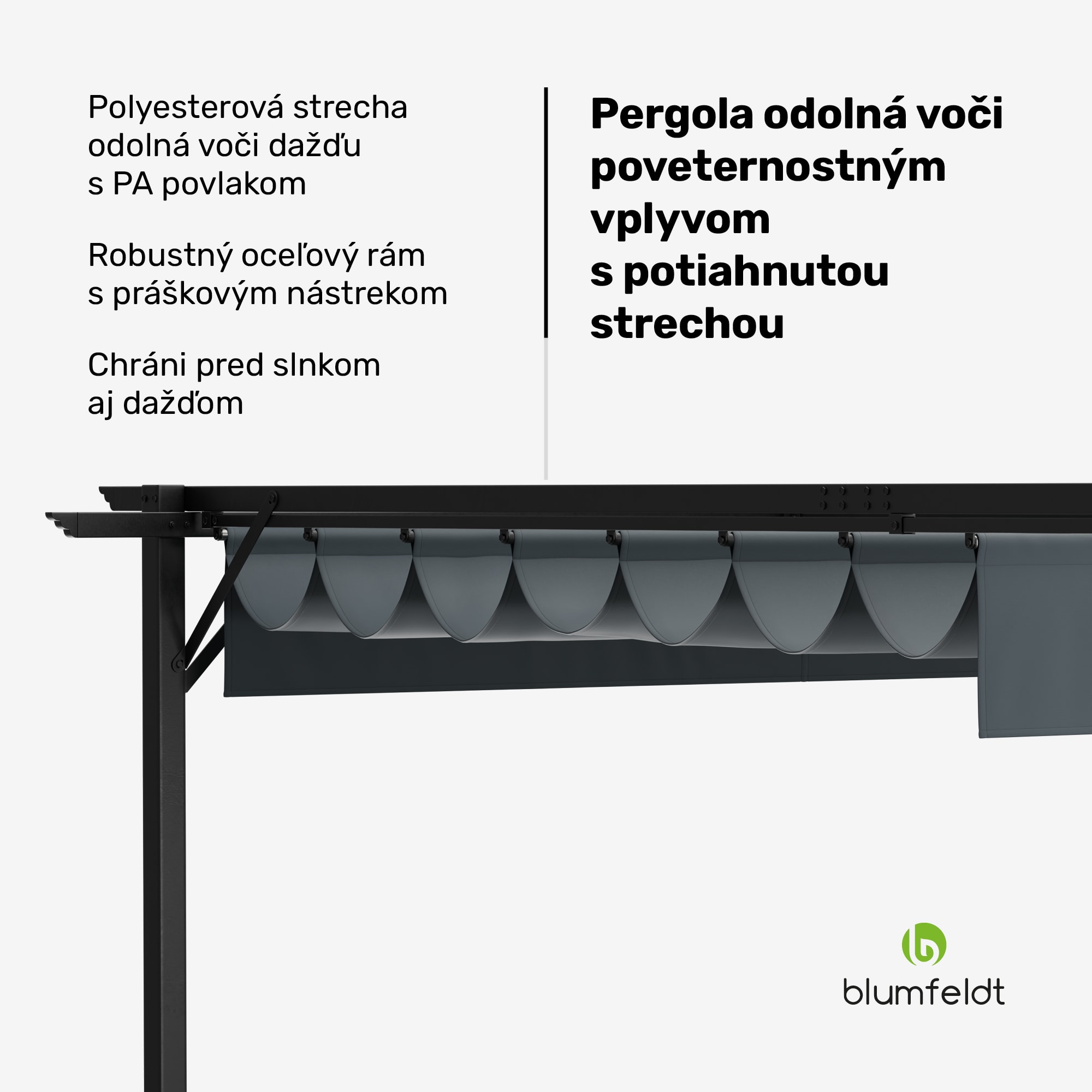 Blumfeldt Pantheon Robust Pergola, 3x4 m práškovo lakovaná oceľ odolná voči poveternostným vplyvom