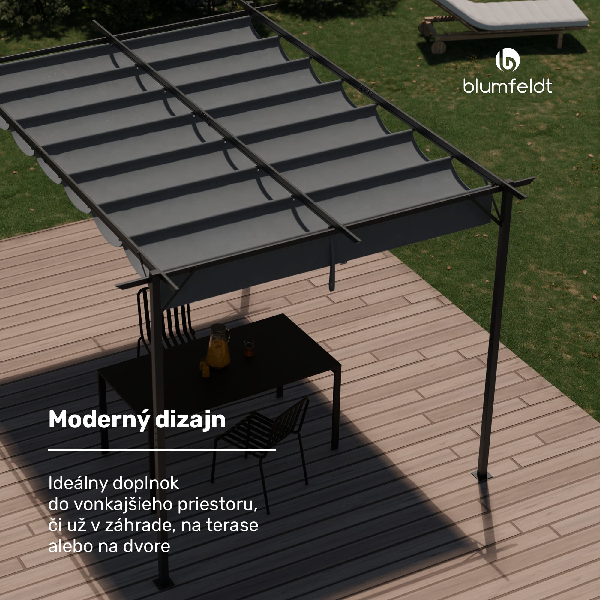 Blumfeldt Pantheon Robust Pergola, 3x4 m práškovo lakovaná oceľ odolná voči poveternostným vplyvom – Obrázok 2