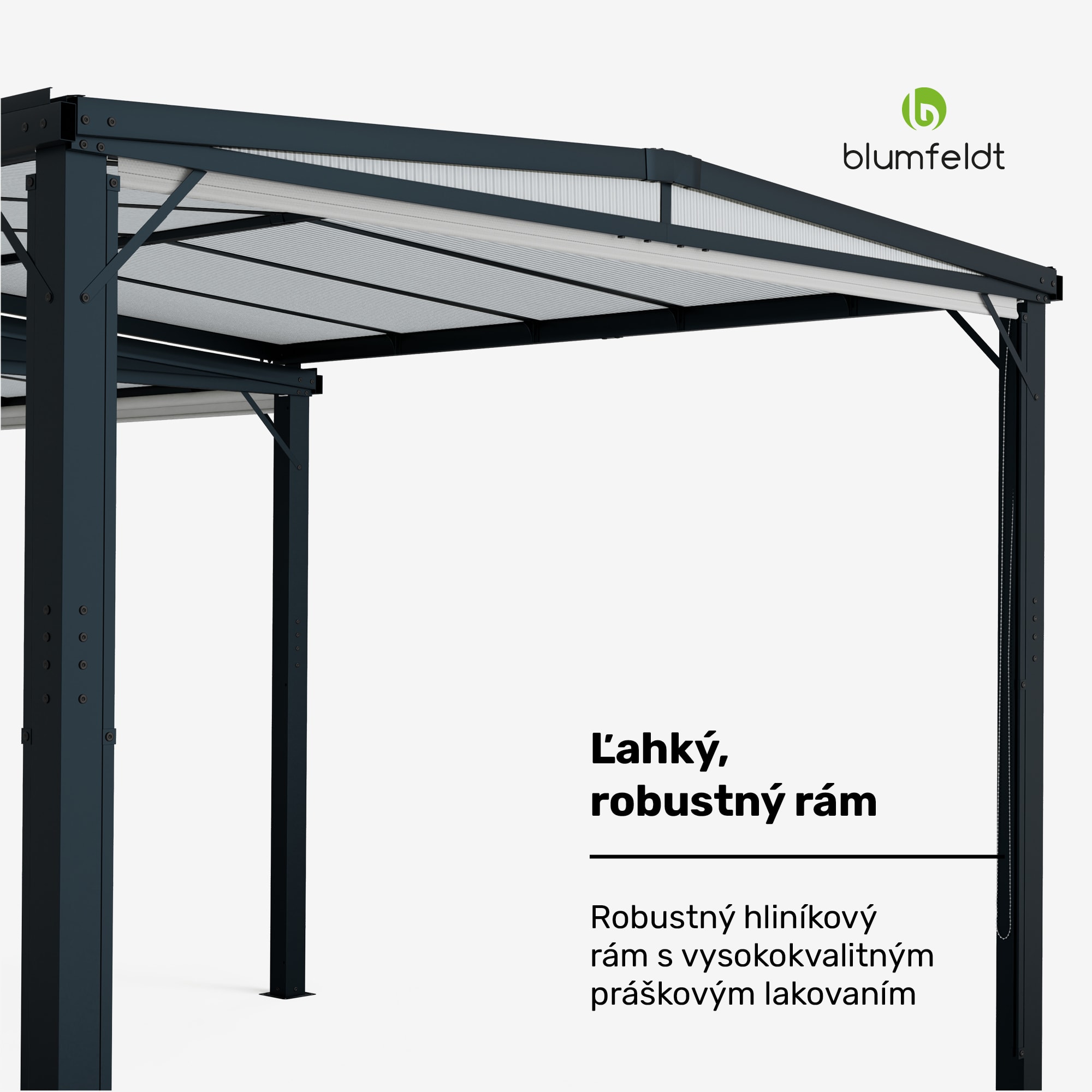 Blumfeldt Pantheon Cortina Solid Sky Expand záhradný altánok 3x6, odolný voči poveternostným vplyvom, rozťahovací – Obrázok 3
