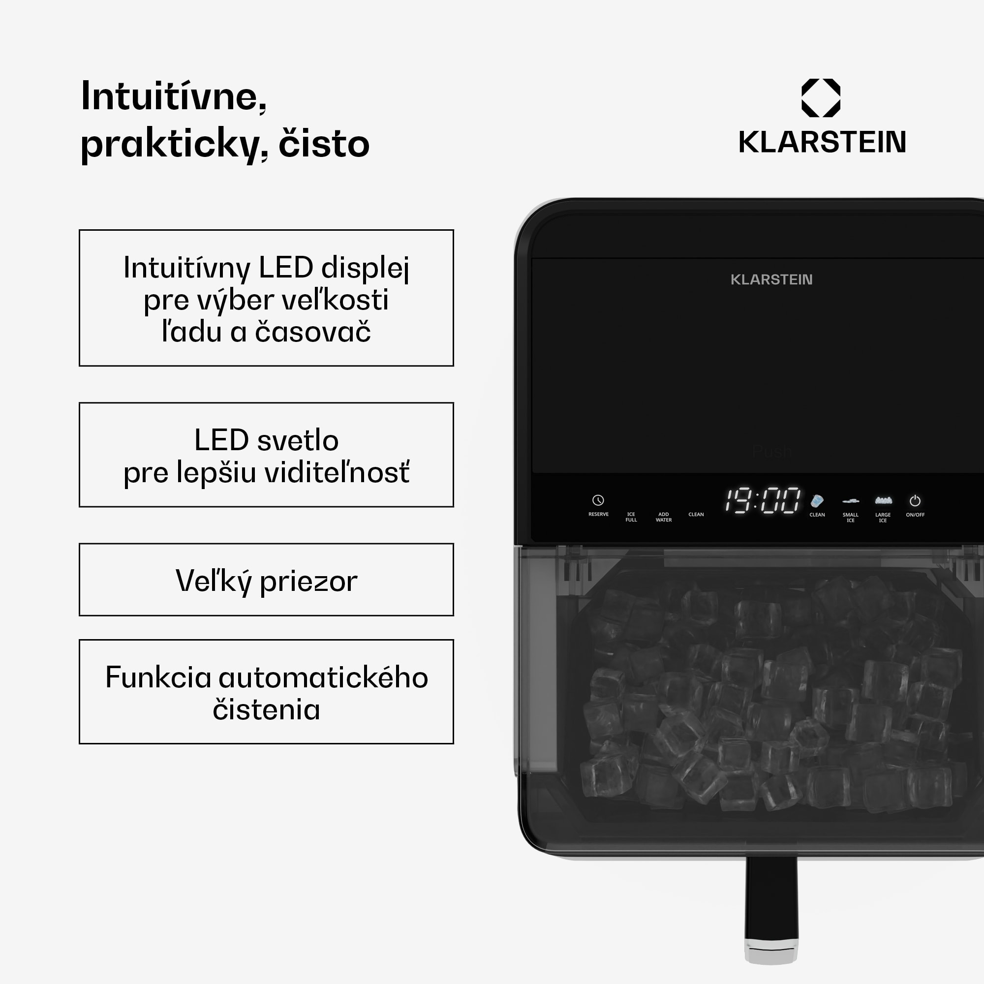 Klarstein Ice Lux výrobník ľadových kociek | Nerezová oceľ | 23 kg/24 h | Samočistiaci – Obrázok 3