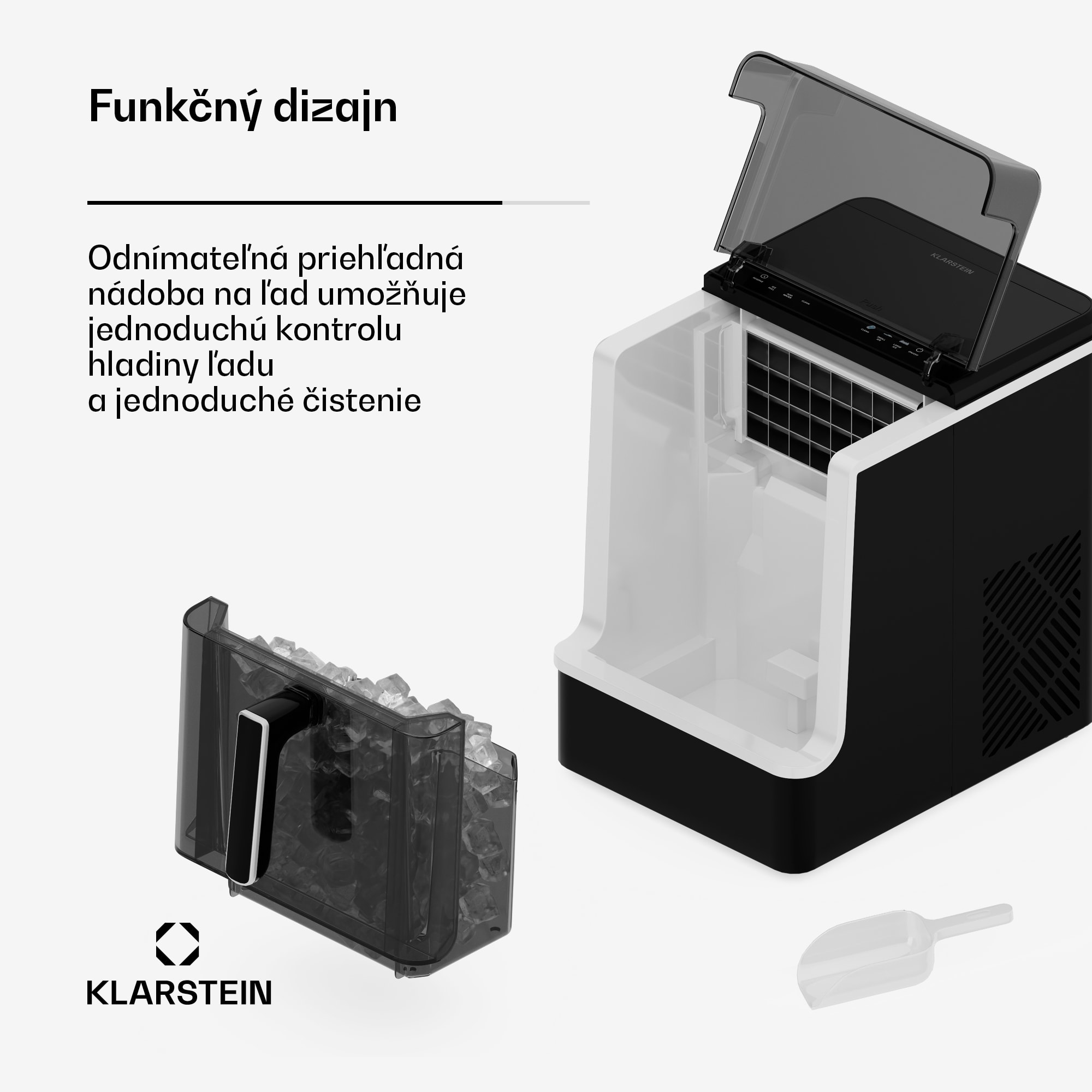 Klarstein Ice Lux výrobník ľadových kociek | Nerezová oceľ | 23 kg/24 h | Samočistiaci – Obrázok 4