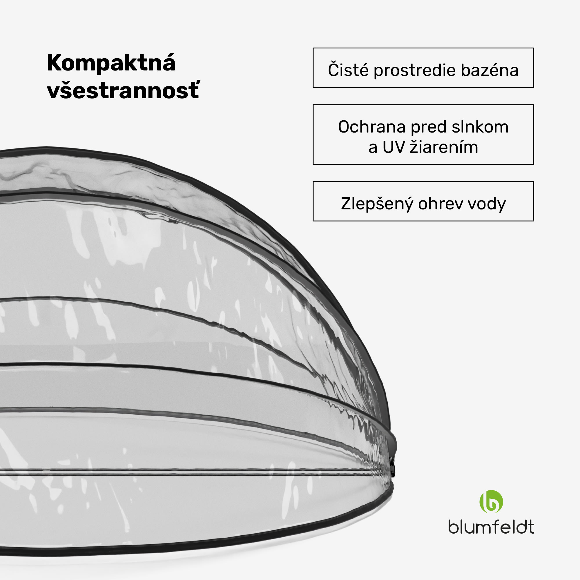 Blumfeldt ArmadilloShade bazénový altánok, Okrúhly, Sklolaminát, UV ochrana, Transparentný