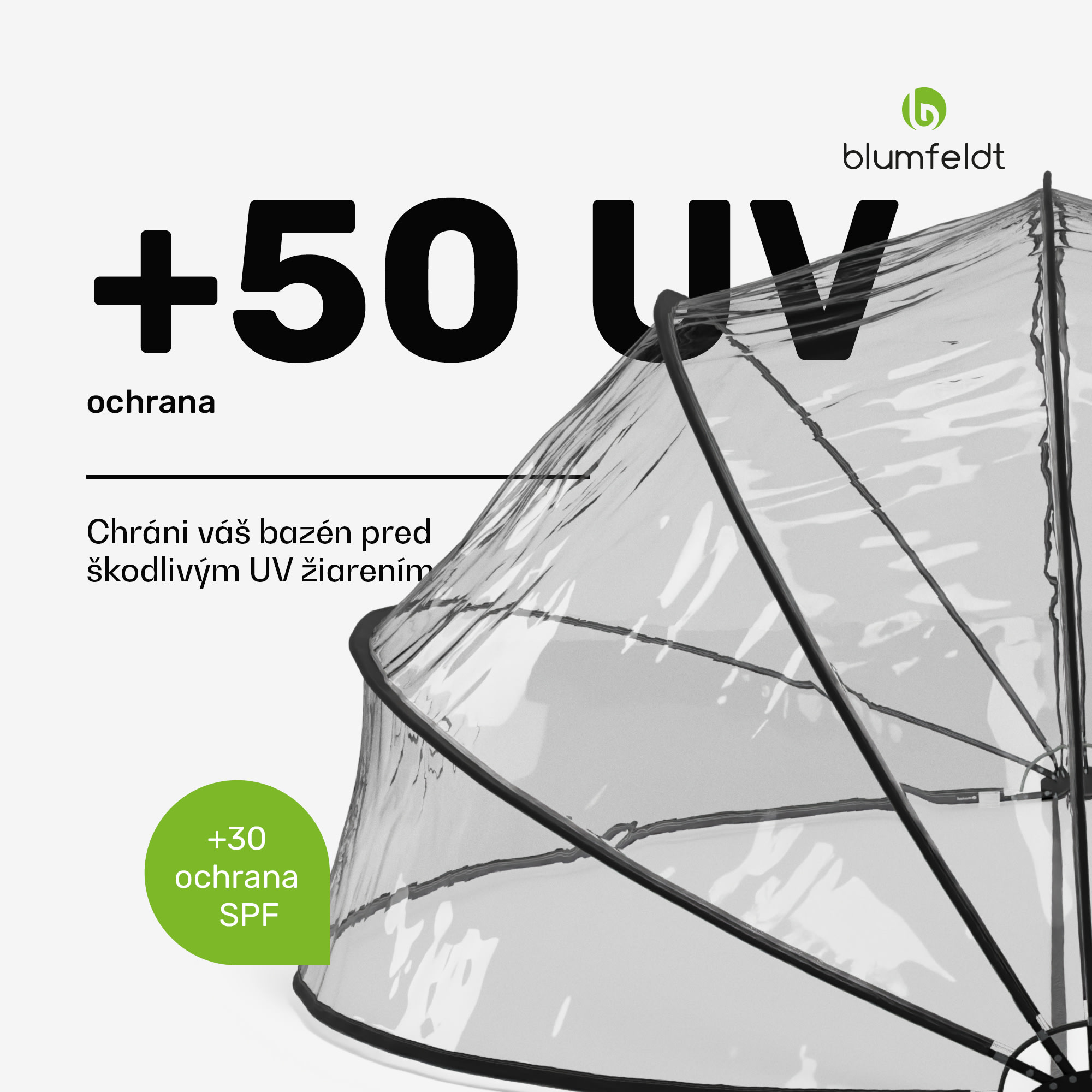 Blumfeldt ArmadilloShade bazénový altánok, Okrúhly, Sklolaminát, UV ochrana, Transparentný – Obrázok 3