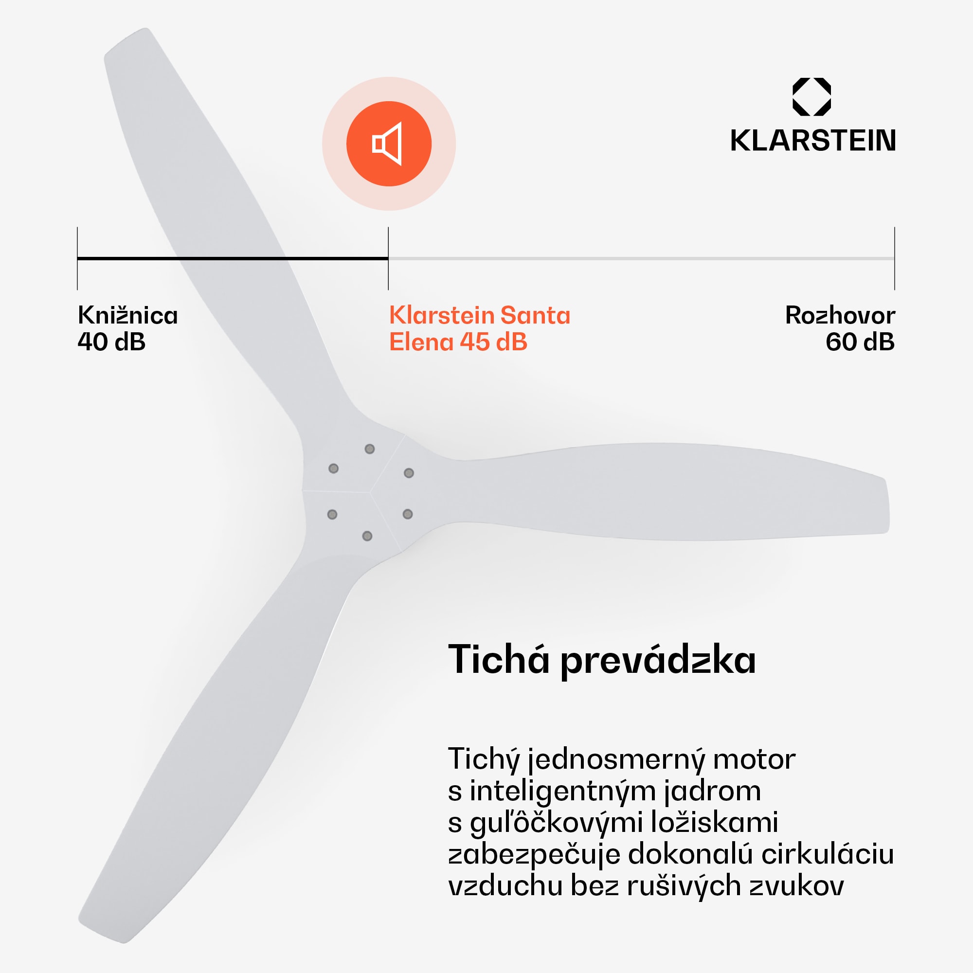 Klarstein Santa Elena Smart 52" stropný ventilátor, 10260 m³/h, 6 stupňov rýchlosti, diaľkové ovládanie, Smart – Obrázok 3