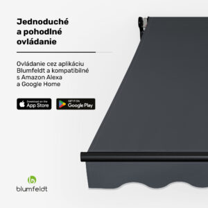 Blumfeldt CloudShade Markíza, Inteligentné ovládanie, UV ochrana, Montáž na stenu