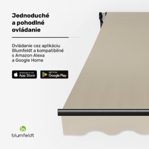 Blumfeldt CloudShade Markíza, Inteligentné ovládanie, UV ochrana, Montáž na stenu