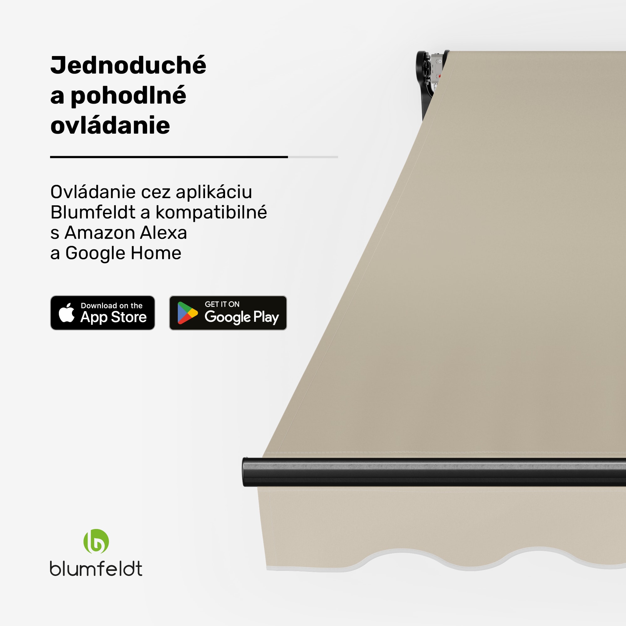 Blumfeldt CloudShade Markíza, Inteligentné ovládanie, UV ochrana, Montáž na stenu