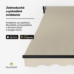Blumfeldt CloudShade Markíza, Inteligentné ovládanie, UV ochrana, Montáž na stenu
