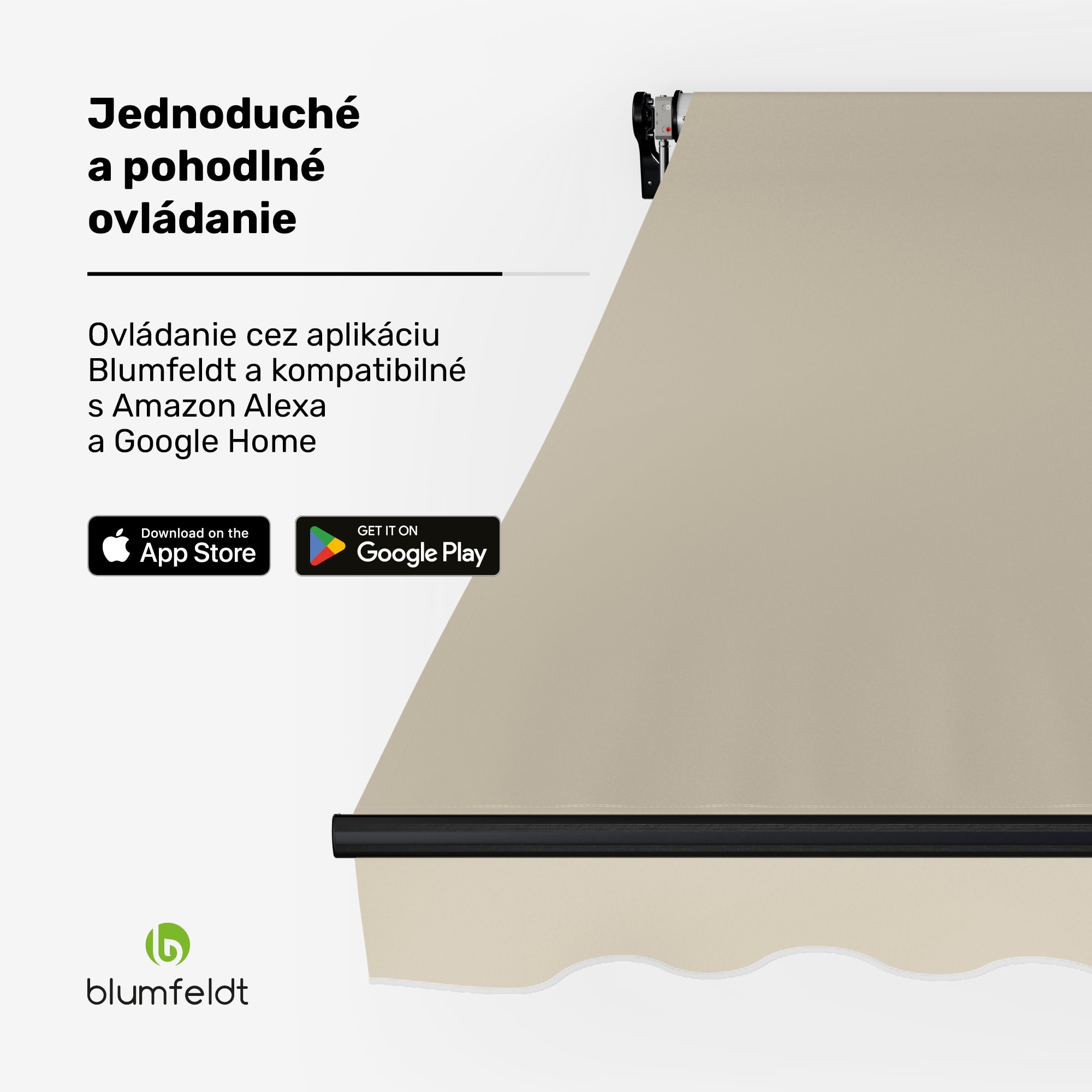 Blumfeldt CloudShade Markíza, Inteligentné ovládanie, UV ochrana, Montáž na stenu