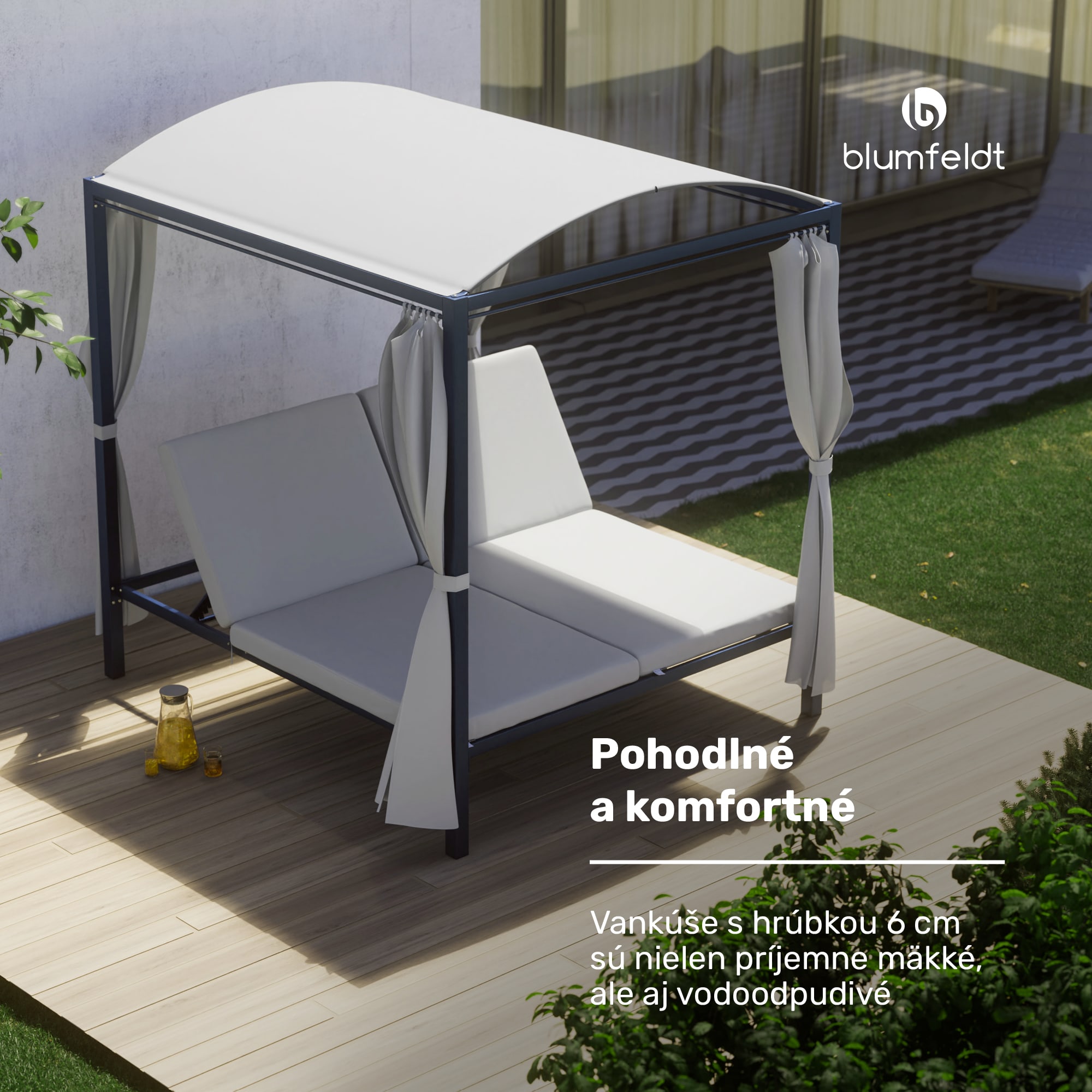 Blumfeldt Eremitage Double XL solárium | ochrana pred slnkom | pre 2 osoby | oceľový rám | odolné voči poveternostným vplyvom – Obrázok 2