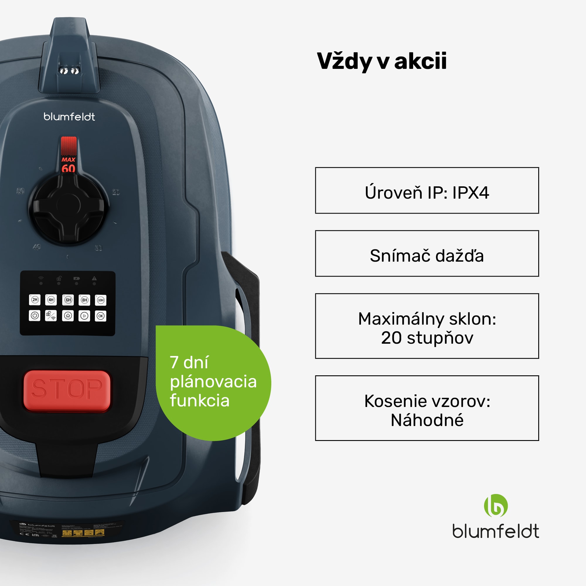Blumfeldt GrassConnect robotická kosačka, Starostlivosť o trávnik do 1 000 m², Ovládanie pomocou aplikácie – Obrázok 3